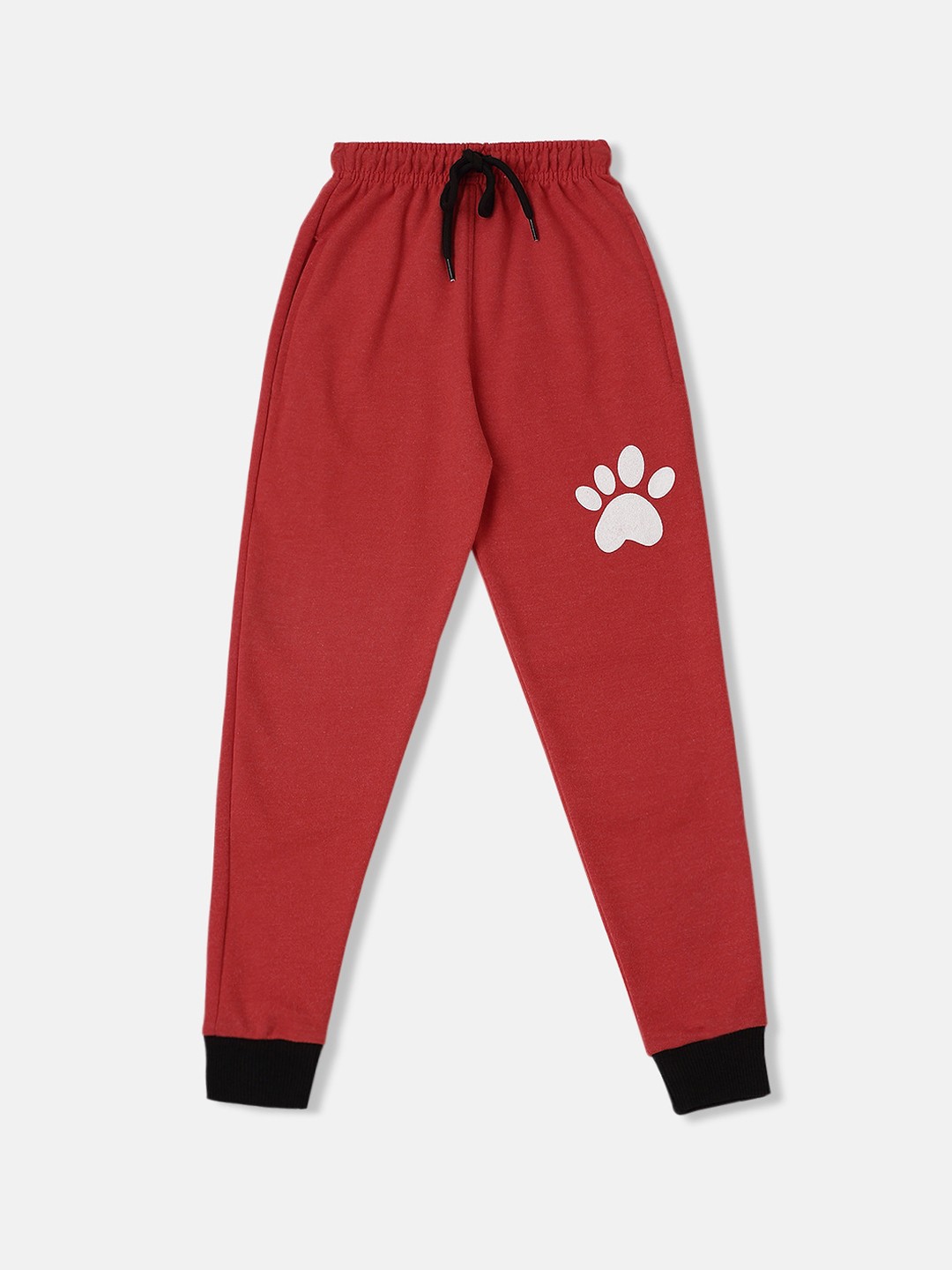 

MADSTO Boys Mid-Rise Cotton Joggers, Red
