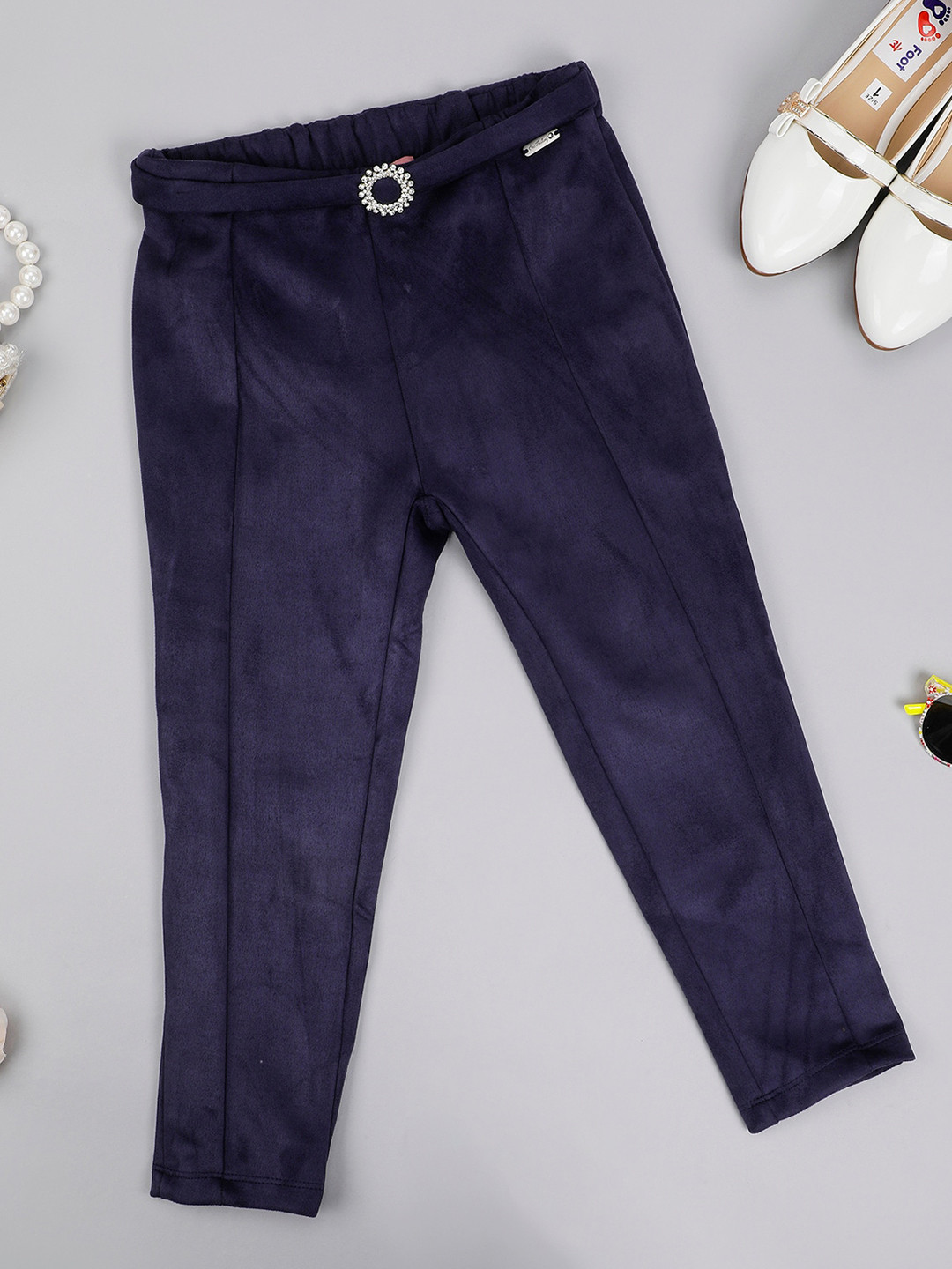 

One Friday Girls Ankle Length Leggings, Navy blue