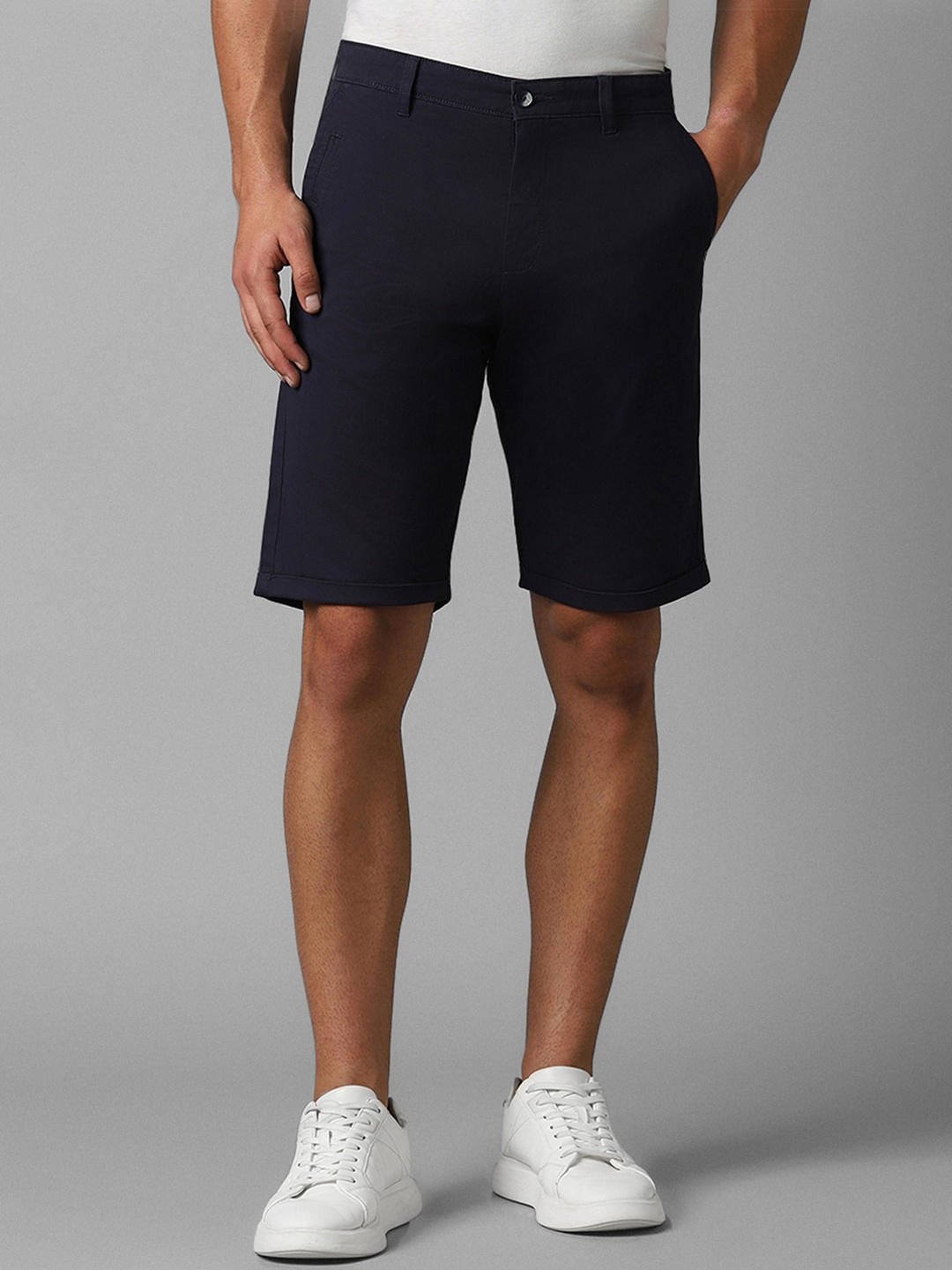Louis Philippe Sport Men Slim Fit Shorts, Navy blue