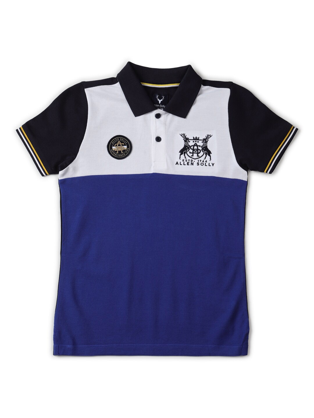 

Allen Solly Junior Boys Polo Collar Applique T-shirt, Blue