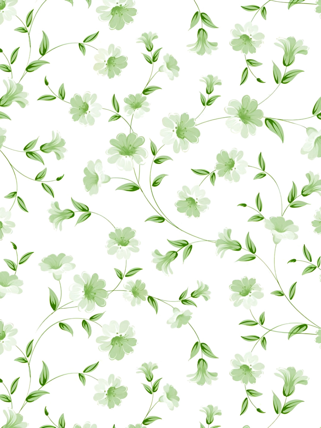 

KSHIRSA White & Green Floral Printed Self-Adhesive Laminated Wallpaper Sticker