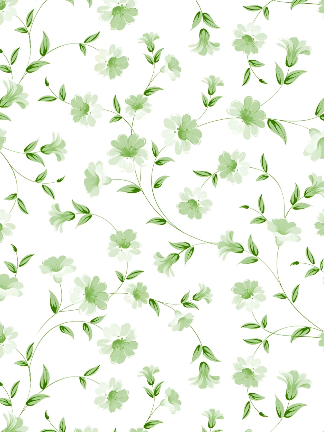 

KSHIRSA White & Green Floral Printed Self-Adhesive Removable Wallpaper Sticker