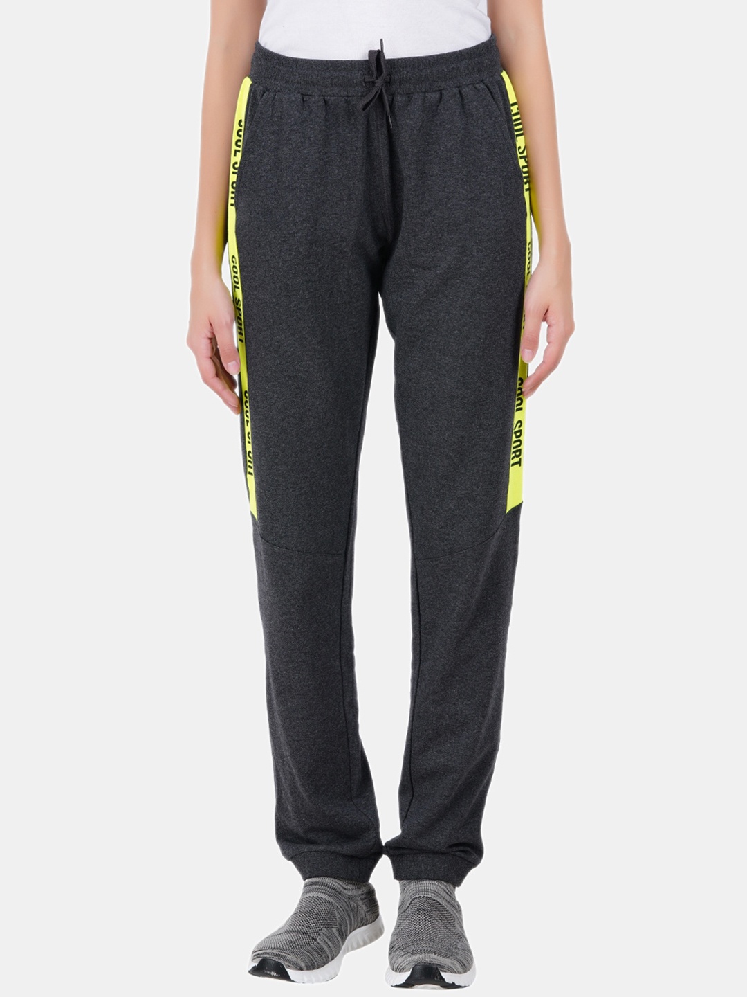 

BAESD Women Printed Slim-Fit Joggers, Grey