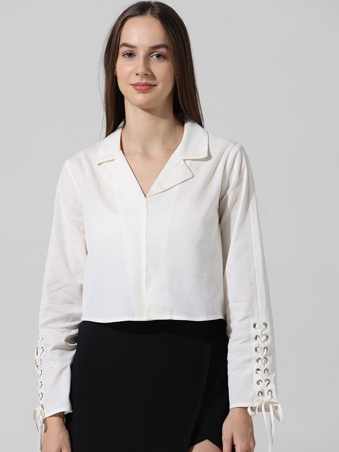 

ONLY Women Opaque Casual Shirt, White