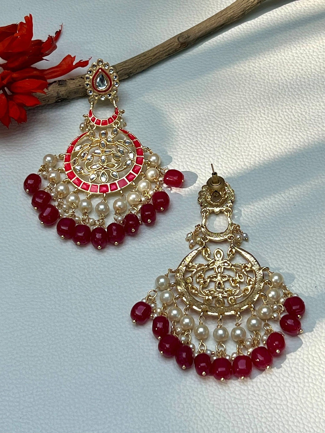 

Prettilicious Contemporary Chandbalis Earrings, Pink