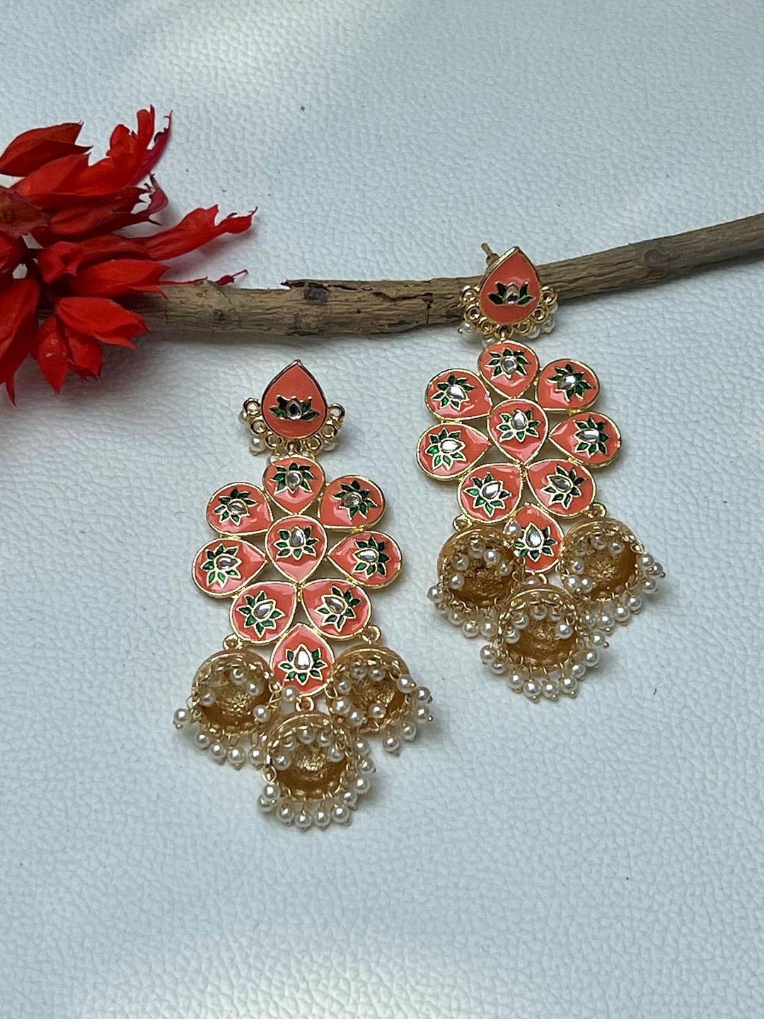 

Prettilicious Contemporary Jhumkas Earrings, Multi
