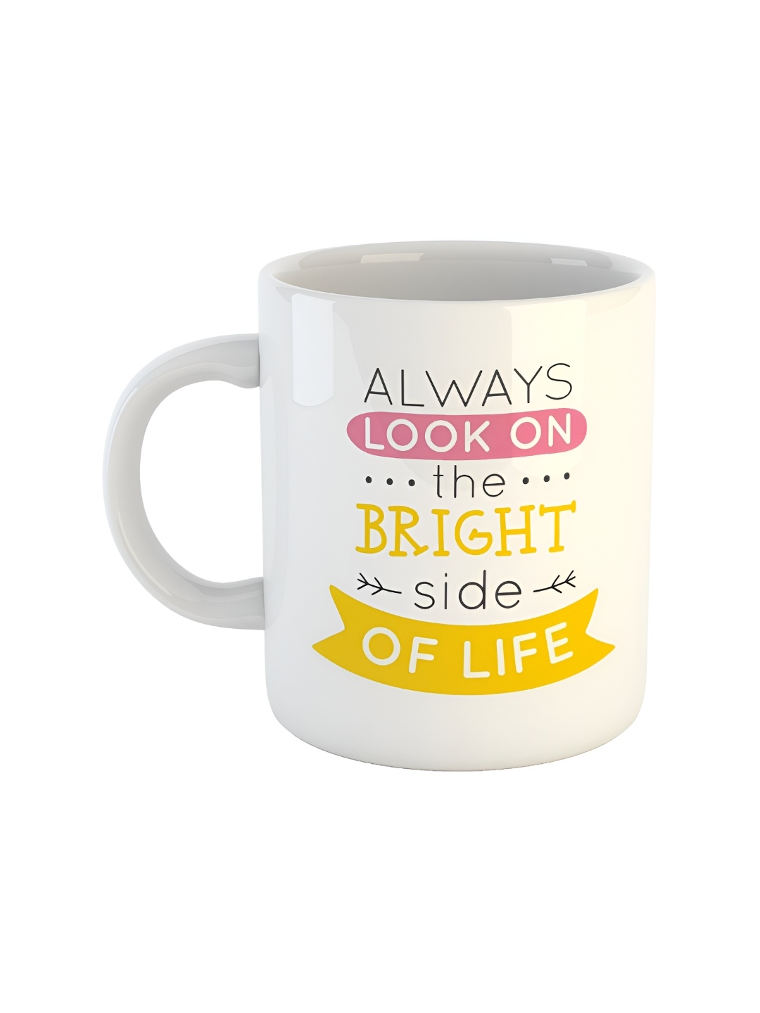 

ARTBUG White & White Printed Ceramic Glossy Core Set of Cups and Mugs