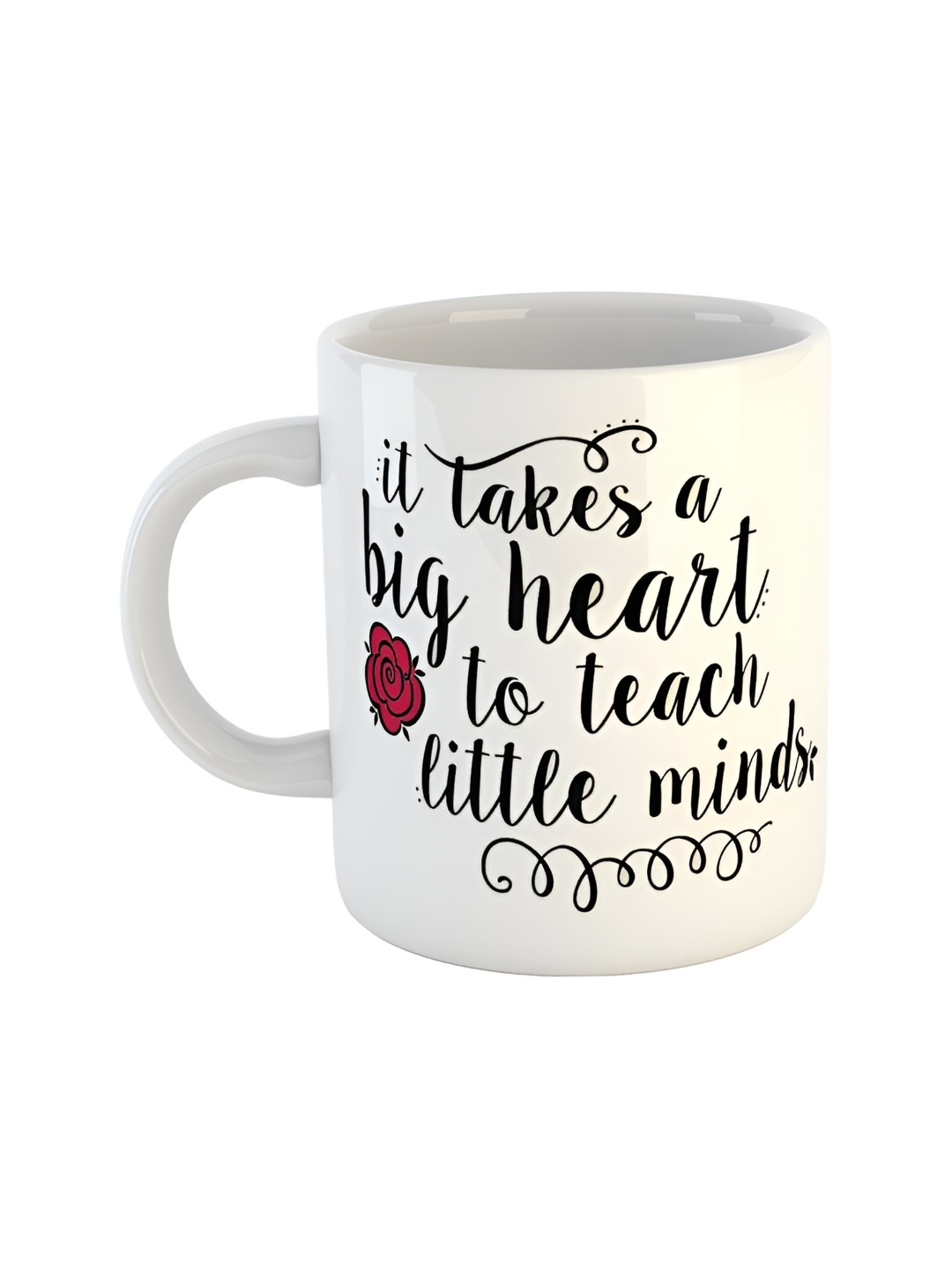 

ARTBUG White & White Printed Ceramic Glossy Core Set of Cups and Mugs
