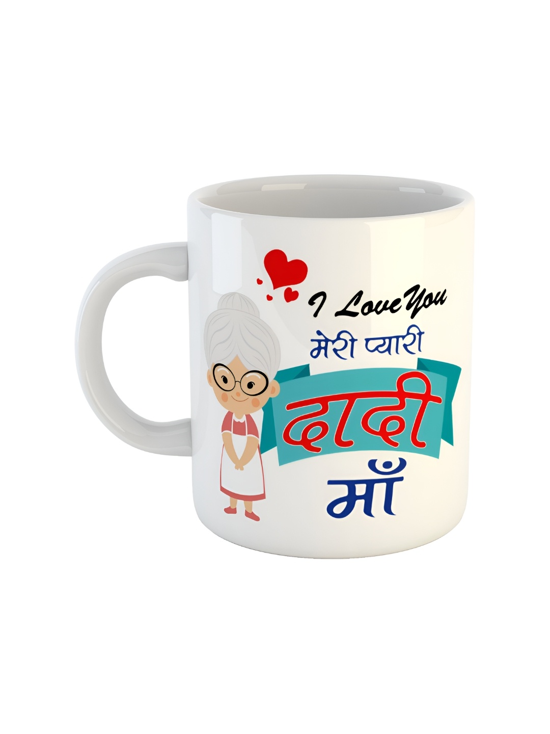 

ARTBUG White & White Printed Ceramic Glossy Core Set of Cups and Mugs