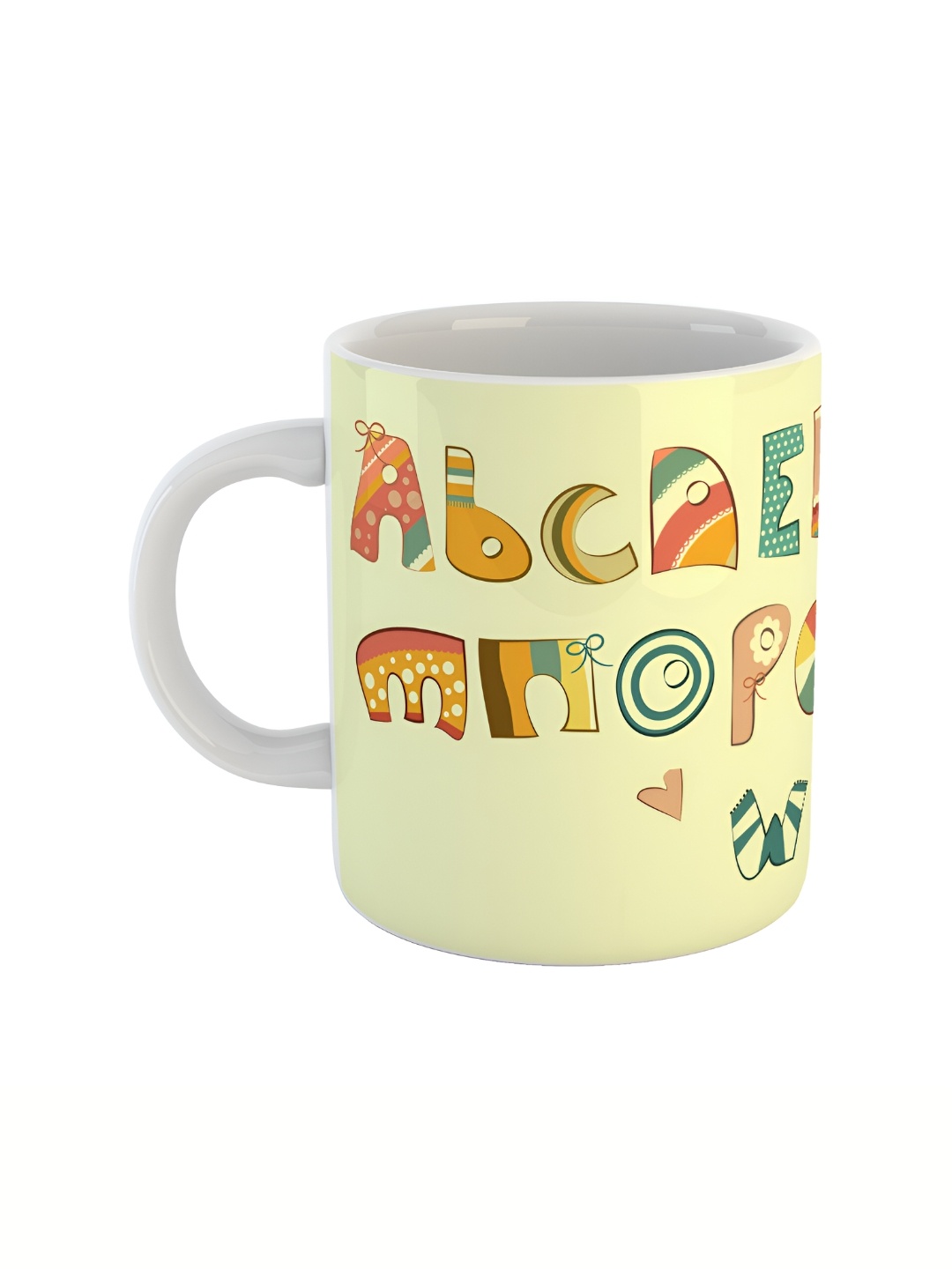 

ARTBUG White & White Printed Ceramic Glossy Core Set of Cups and Mugs