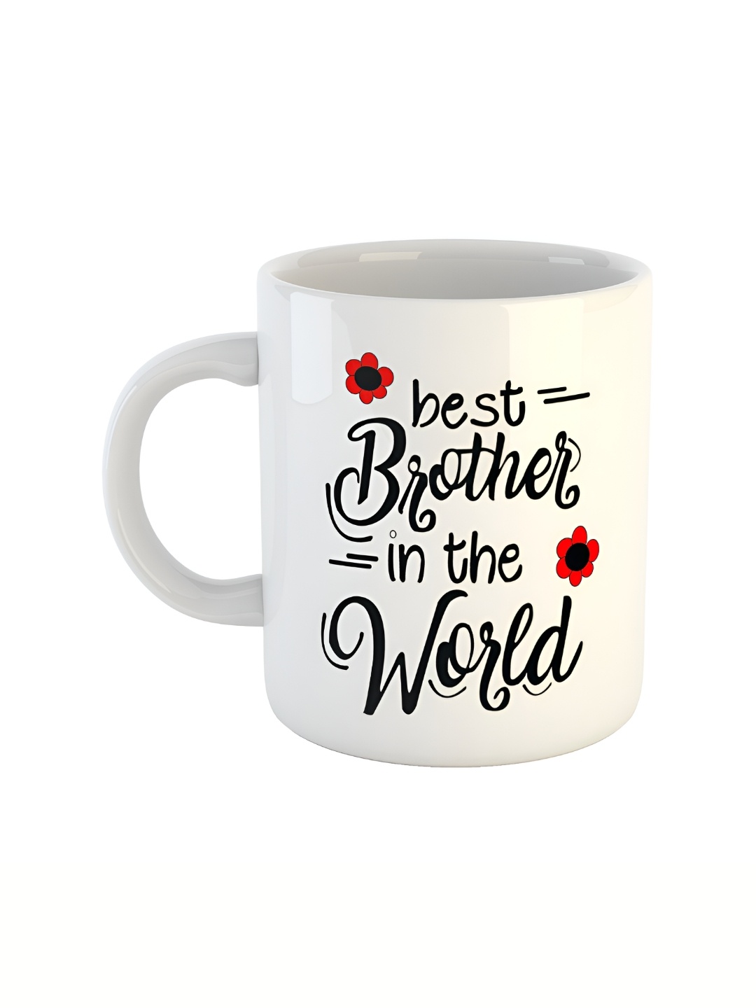 

ARTBUG White & White Printed Ceramic Glossy Core Set of Cups and Mugs