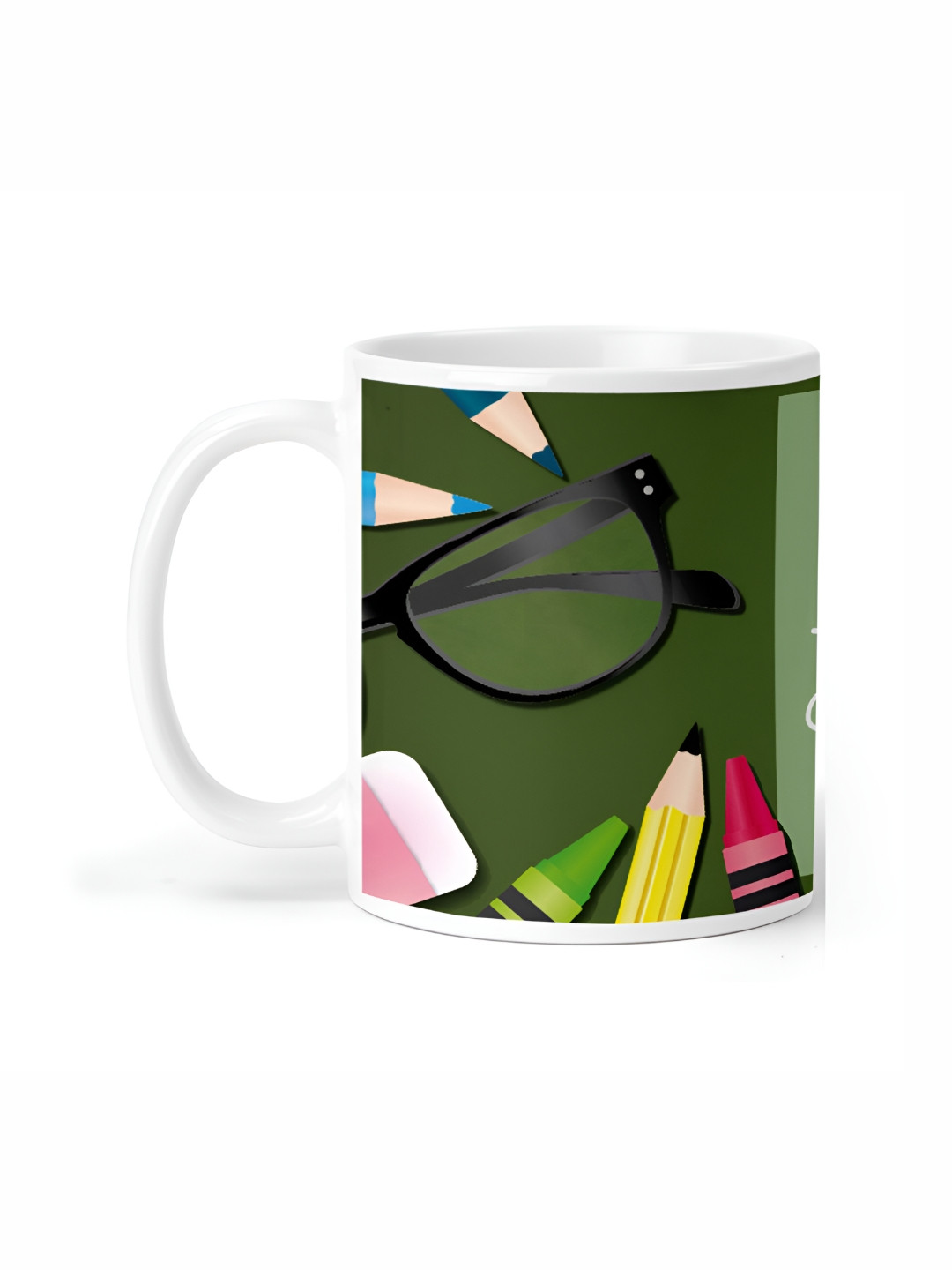 

ARTBUG White & White Printed Ceramic Glossy Core Set of Cups and Mugs