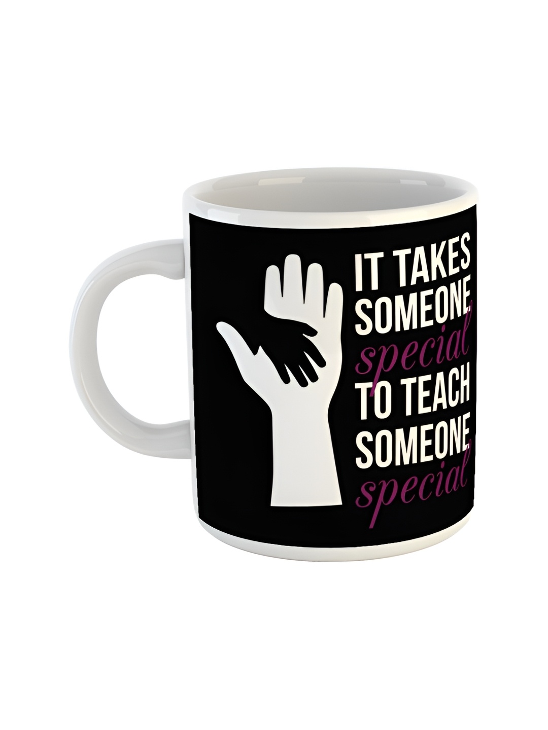 

ARTBUG White & White Printed Ceramic Glossy Core Set of Cups and Mugs