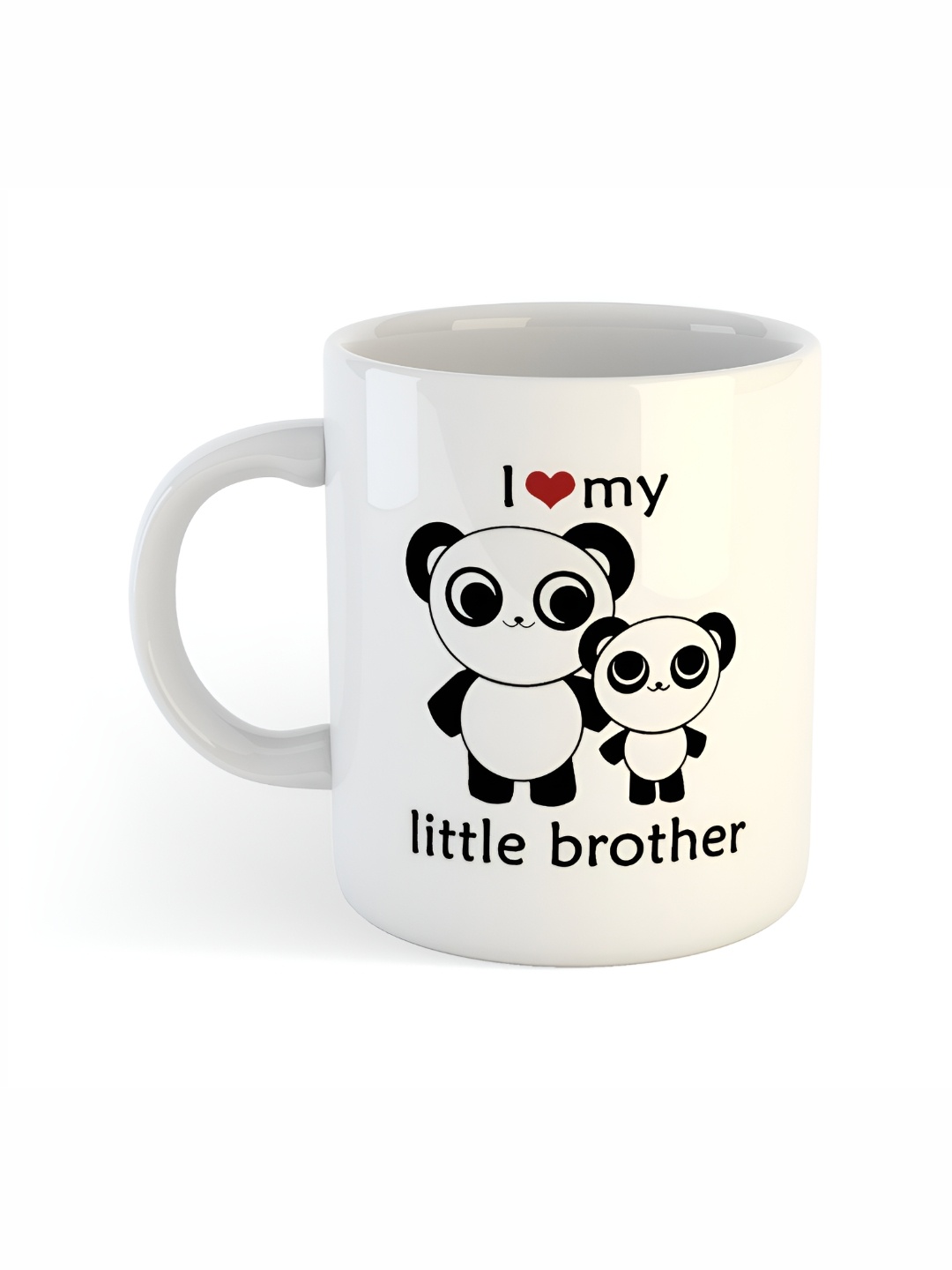 ARTBUG White & White Printed Ceramic Glossy Core Set of Cups and Mugs