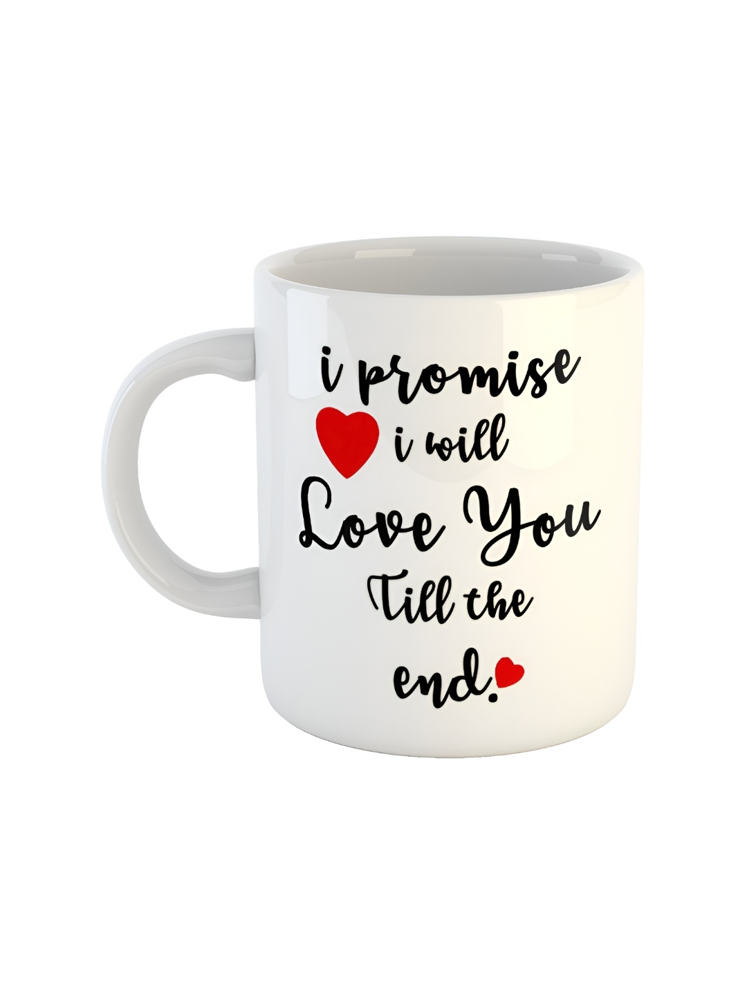 ARTBUG White & White Printed Ceramic Glossy Core Set of Cups and Mugs