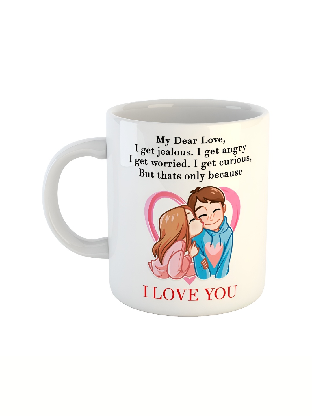 

ARTBUG White & White Printed Ceramic Glossy Core Set of Cups and Mugs