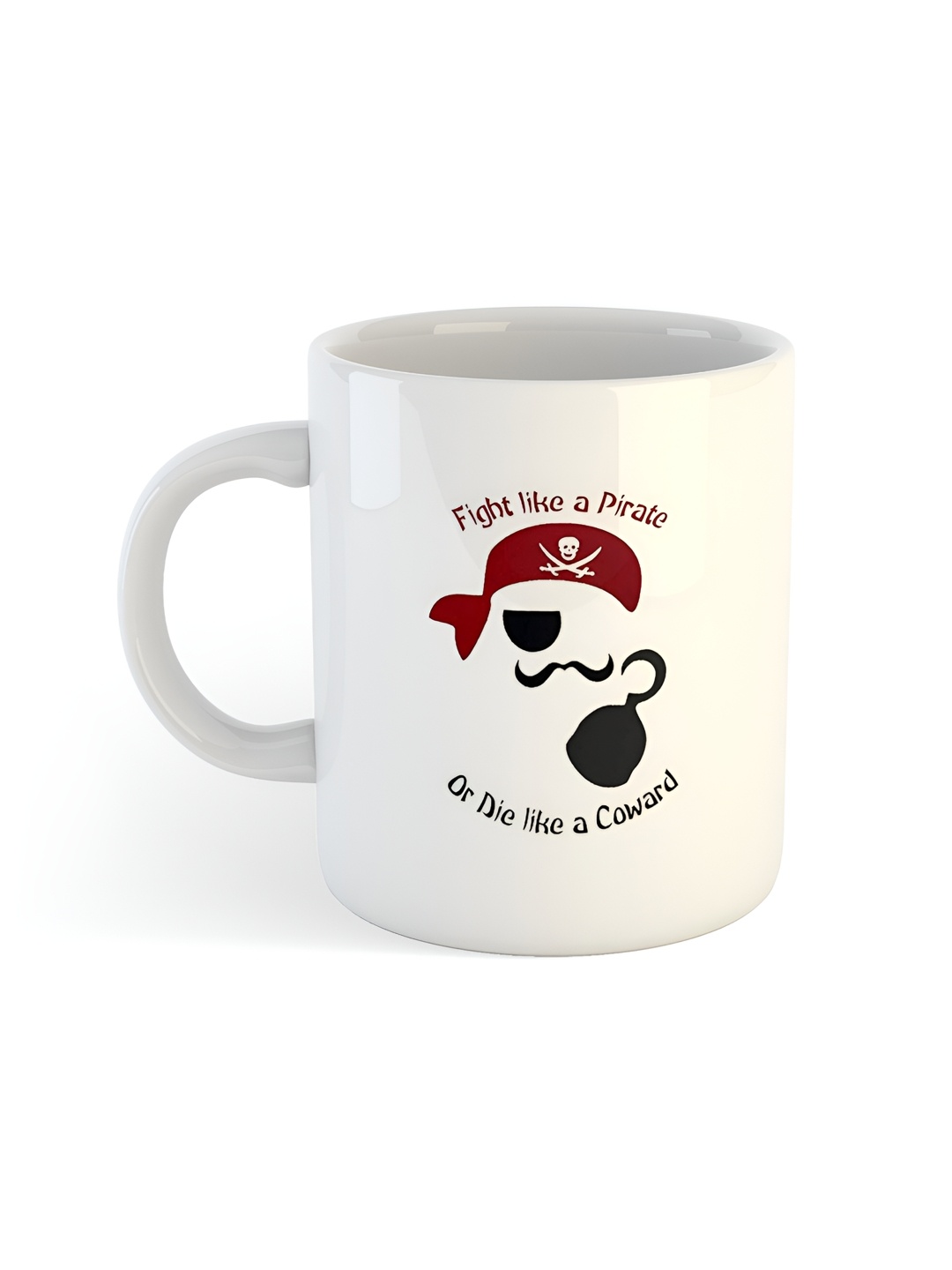 

ARTBUG White & White Printed Ceramic Glossy Core Set of Cups and Mugs