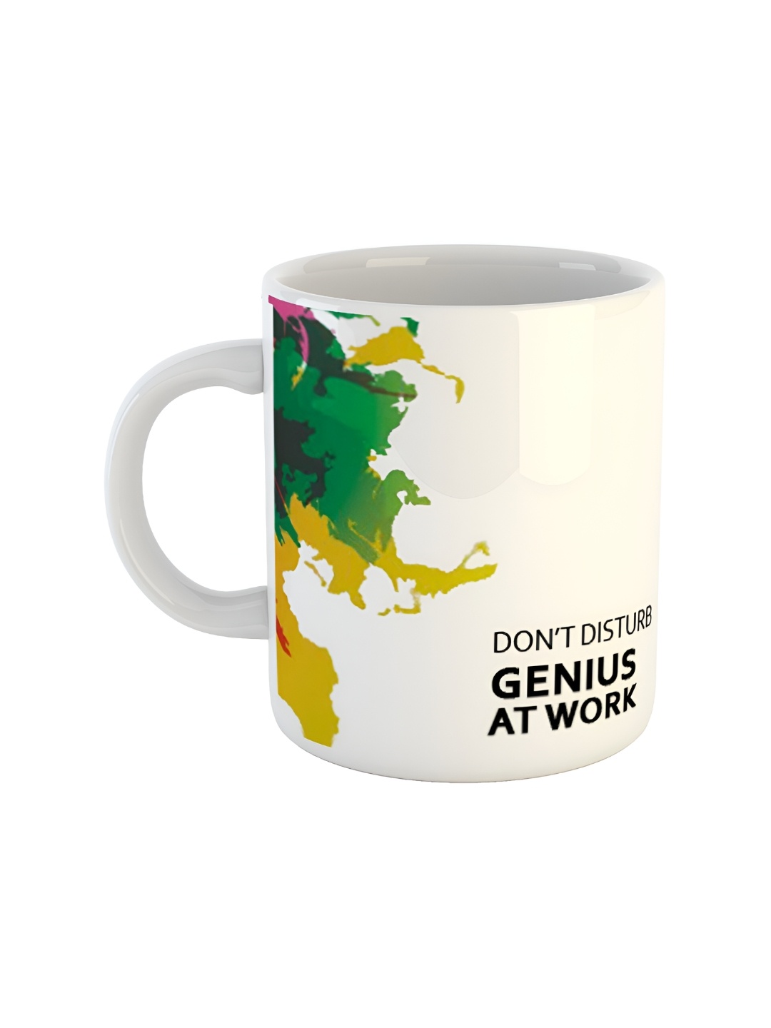 

ARTBUG White & White Printed Ceramic Glossy Core Set of Cups and Mugs