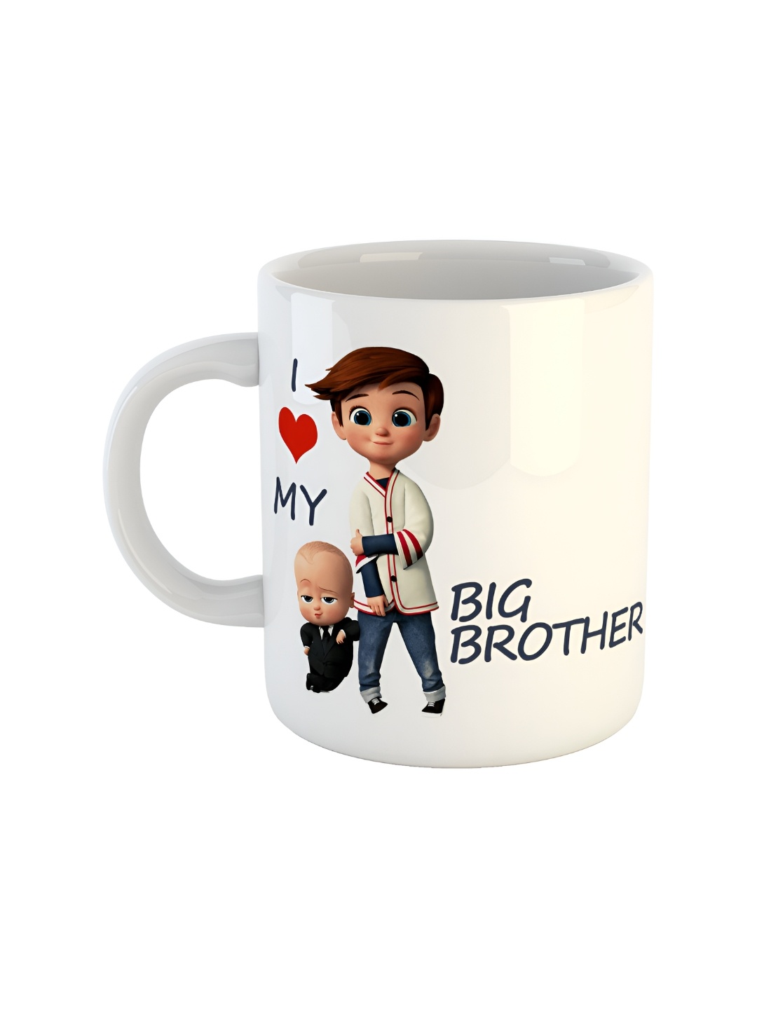 

ARTBUG White & White Printed Ceramic Glossy Core Set of Cups and Mugs