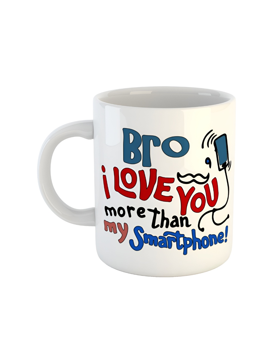 

ARTBUG White & White Printed Ceramic Glossy Core Set of Cups and Mugs
