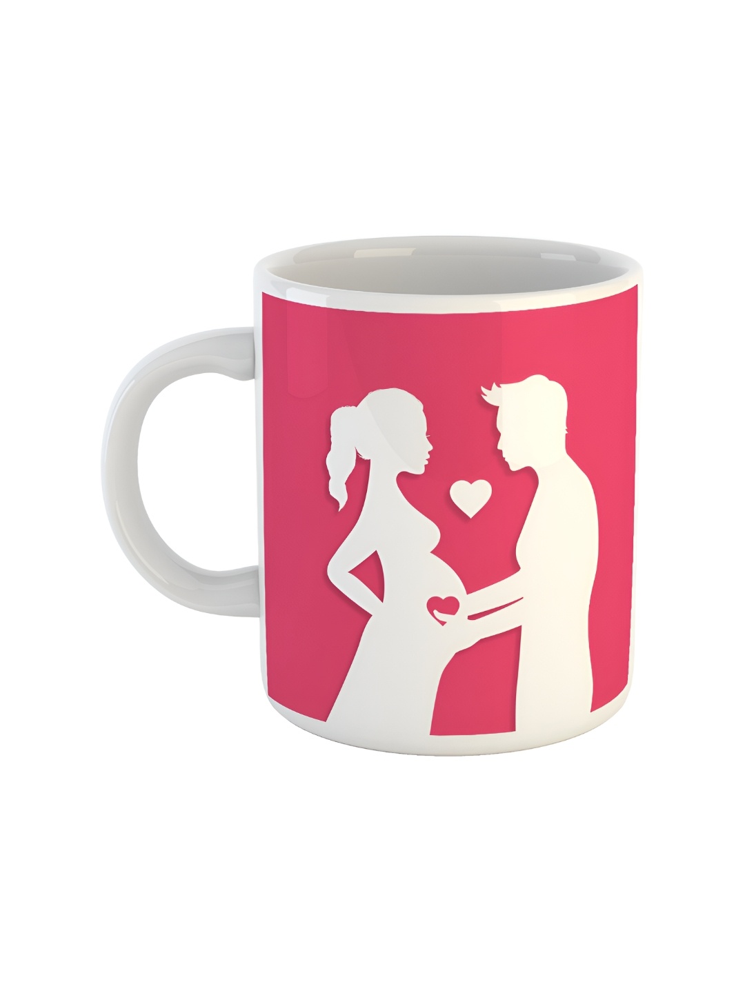 ARTBUG White & White Printed Ceramic Glossy Core Set of Cups and Mugs
