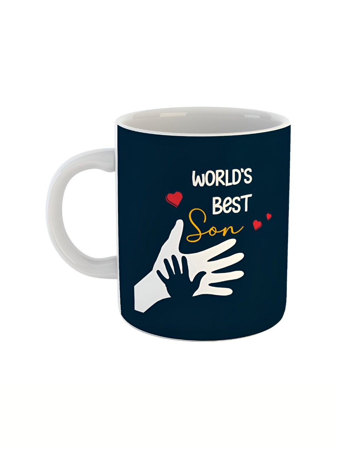 

ARTBUG White & White Printed Ceramic Glossy Core Set of Cups and Mugs