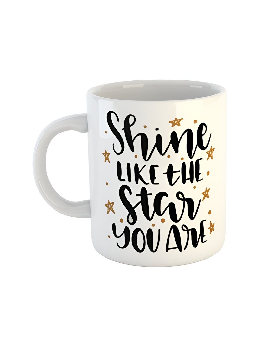 

ARTBUG White & White Printed Ceramic Glossy Core Set of Cups and Mugs
