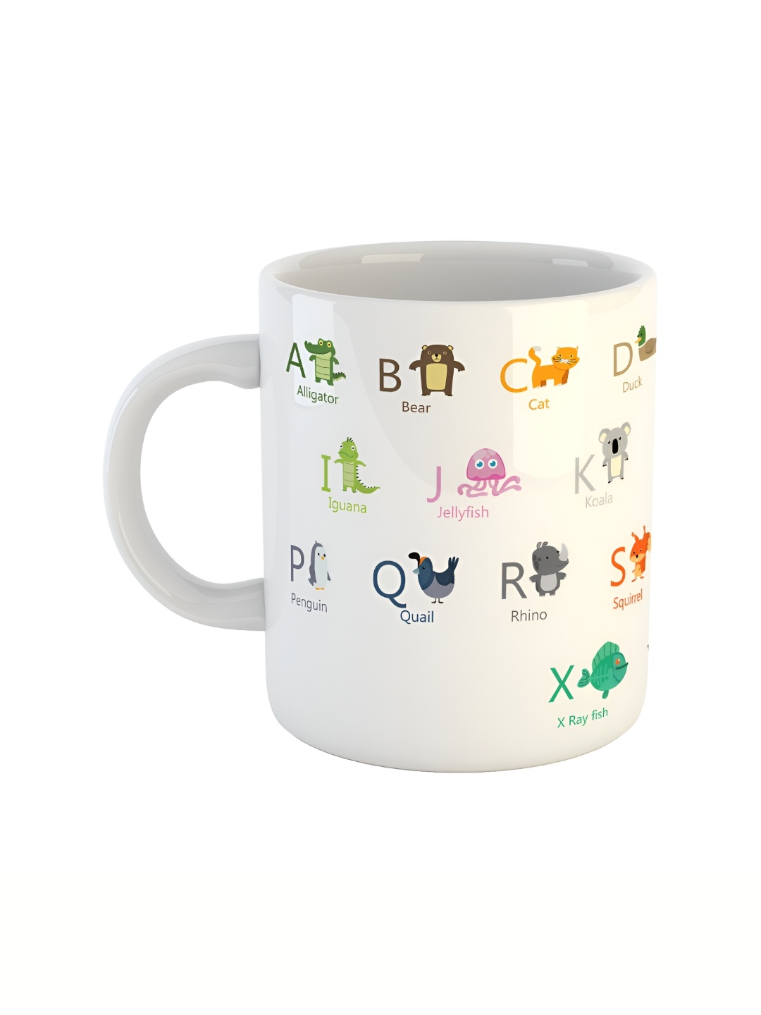 ARTBUG White & White Printed Ceramic Glossy Core Set of Cups and Mugs