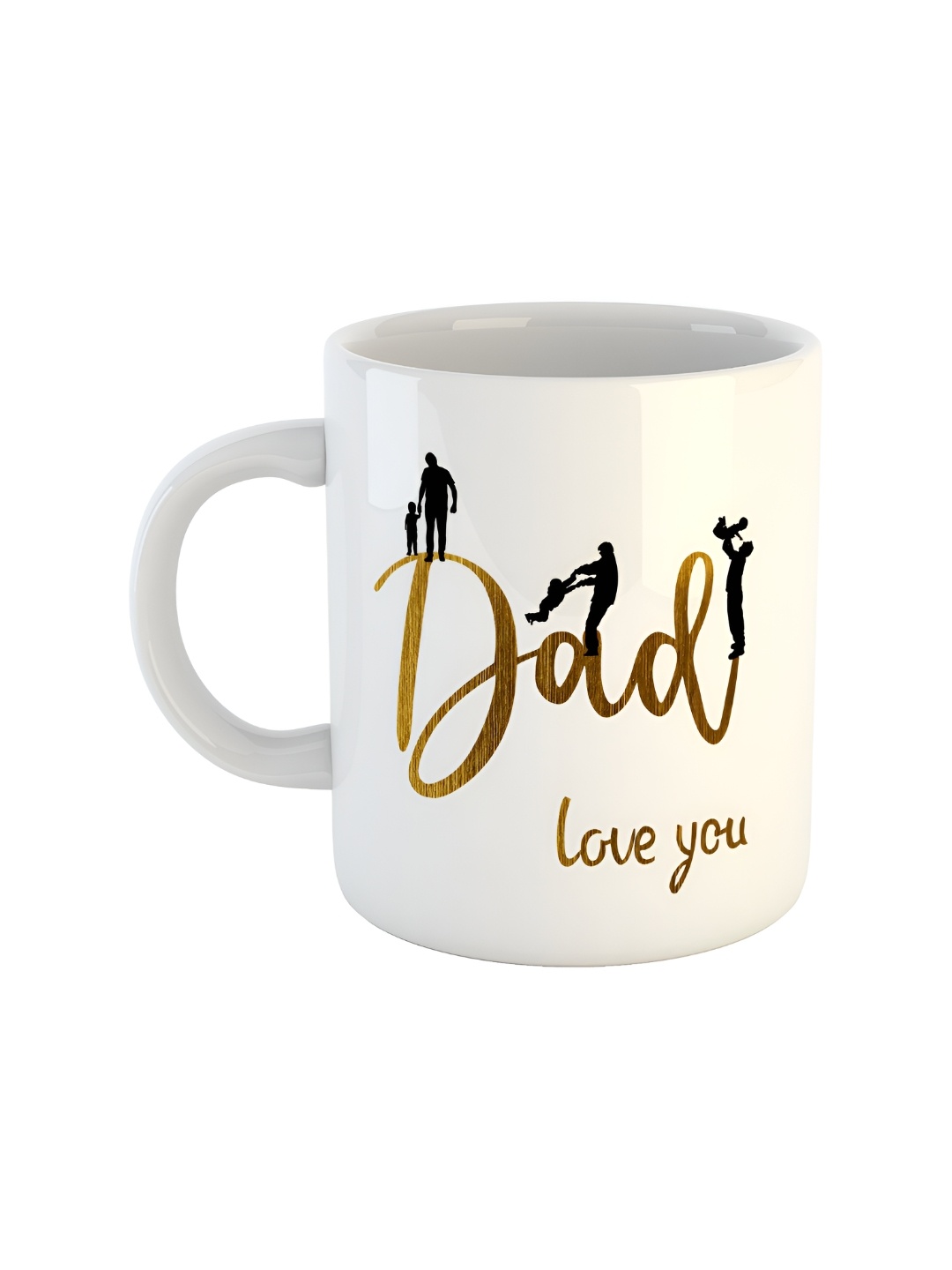 

ARTBUG White & White Printed Ceramic Glossy Core Set of Cups and Mugs