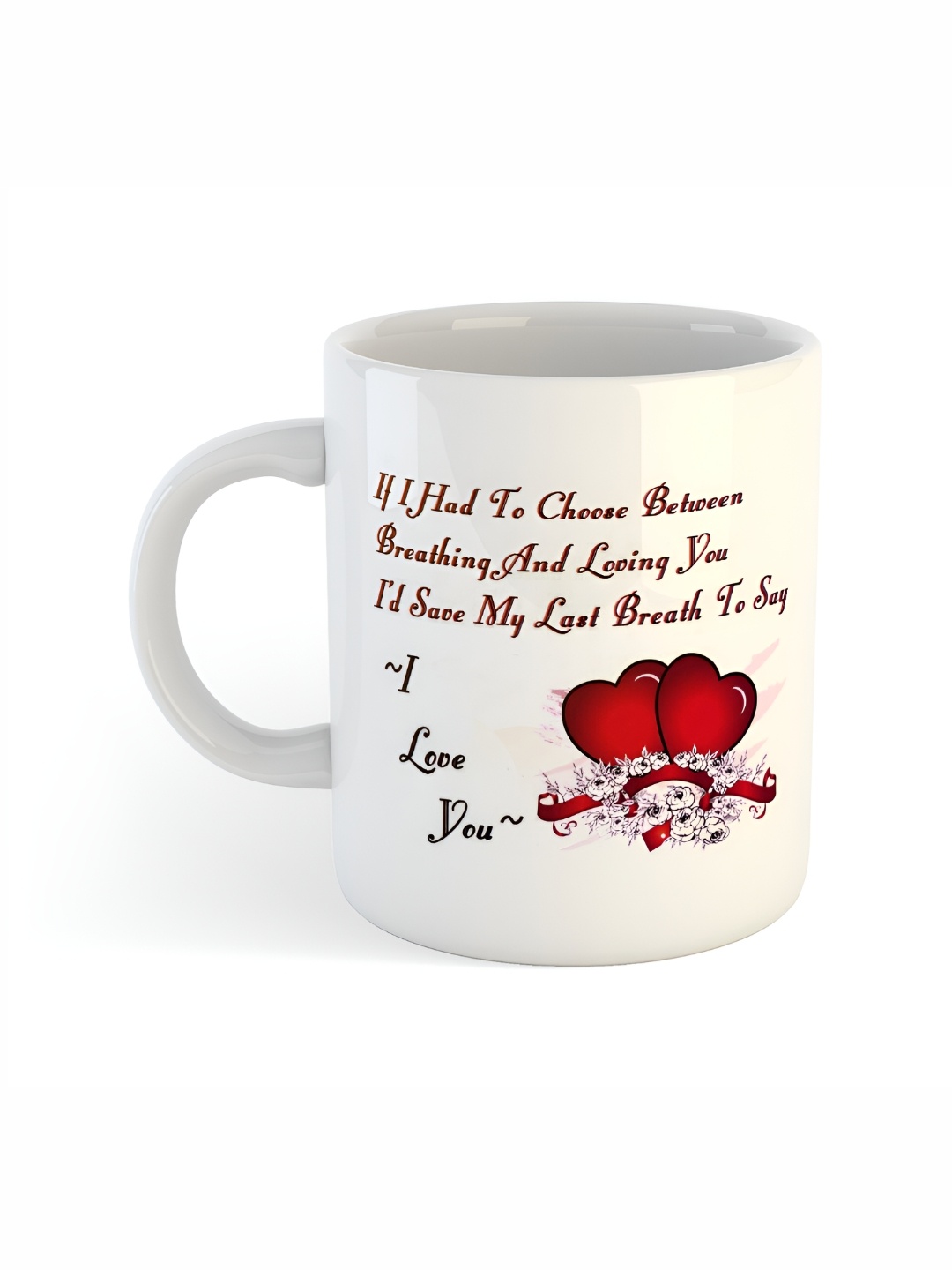

ARTBUG White & White Printed Ceramic Glossy Core Set of Cups and Mugs