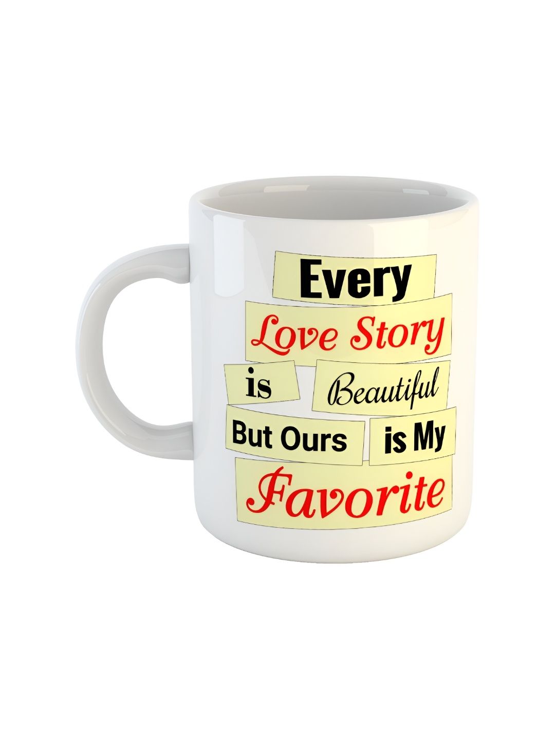 

ARTBUG White & White Printed Ceramic Glossy Core Set of Cups and Mugs