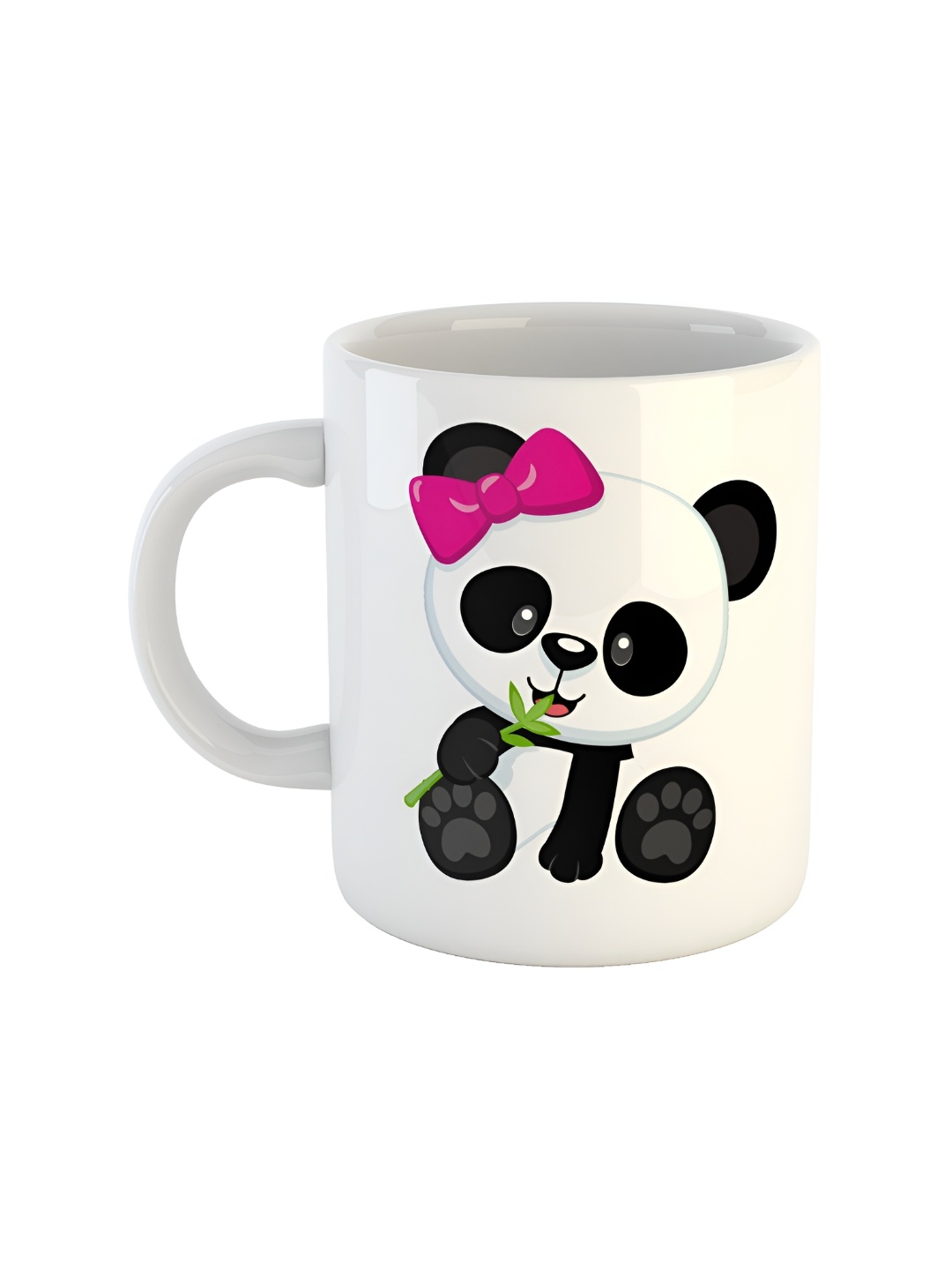 

ARTBUG White & White Printed Ceramic Glossy Core Set of Cups and Mugs