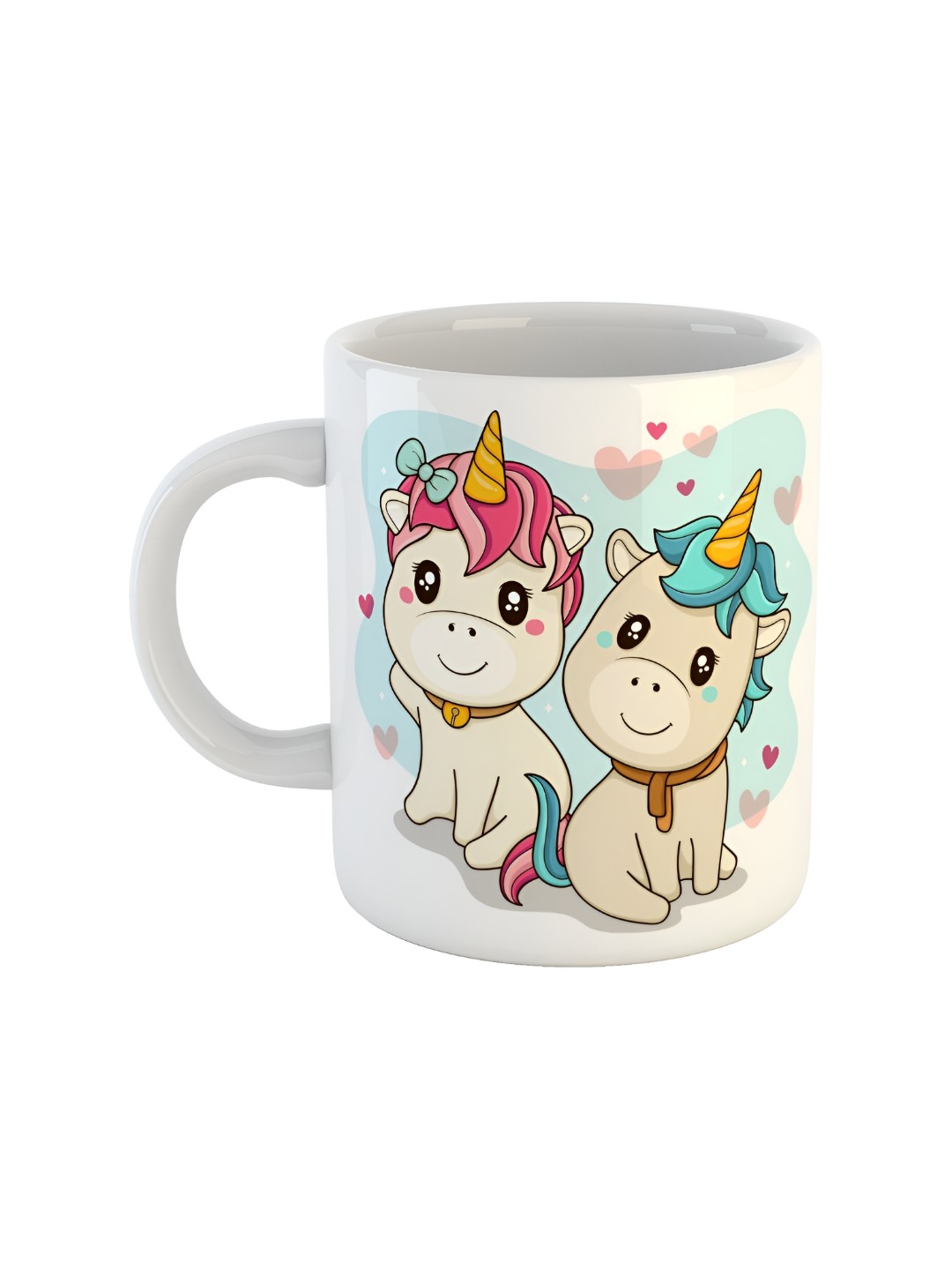 

ARTBUG White & White Printed Ceramic Glossy Core Set of Cups and Mugs
