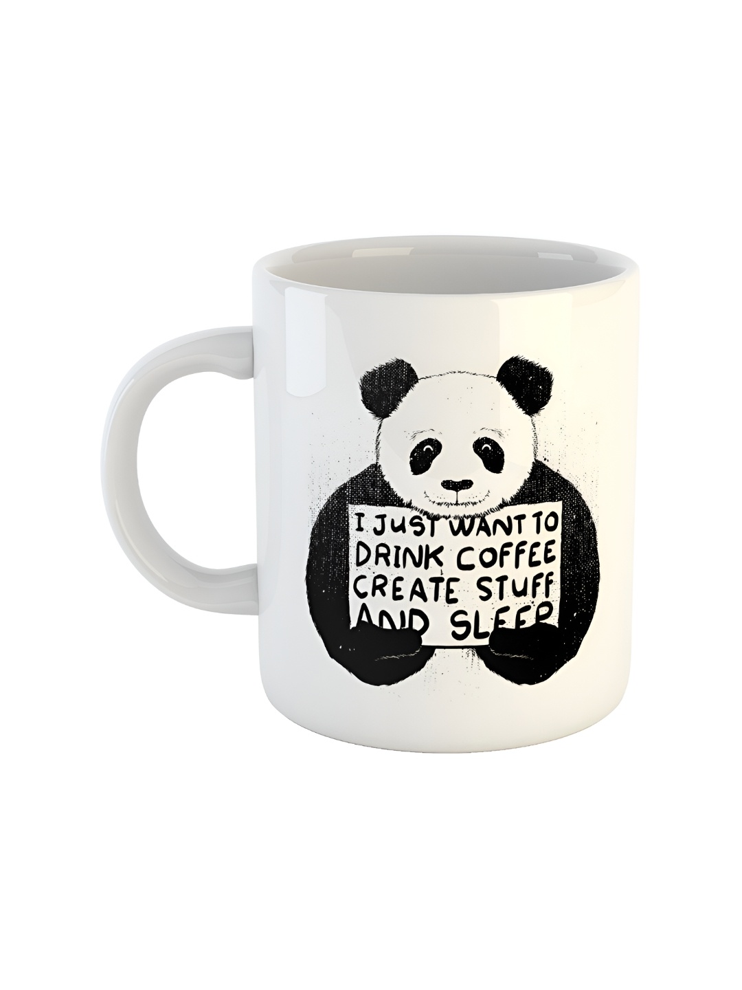 

ARTBUG White & White Printed Ceramic Glossy Core Set of Cups and Mugs