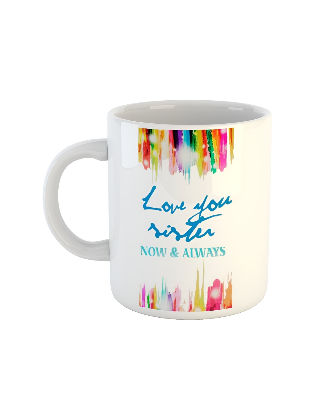

ARTBUG White & White Printed Ceramic Glossy Core Set of Cups and Mugs