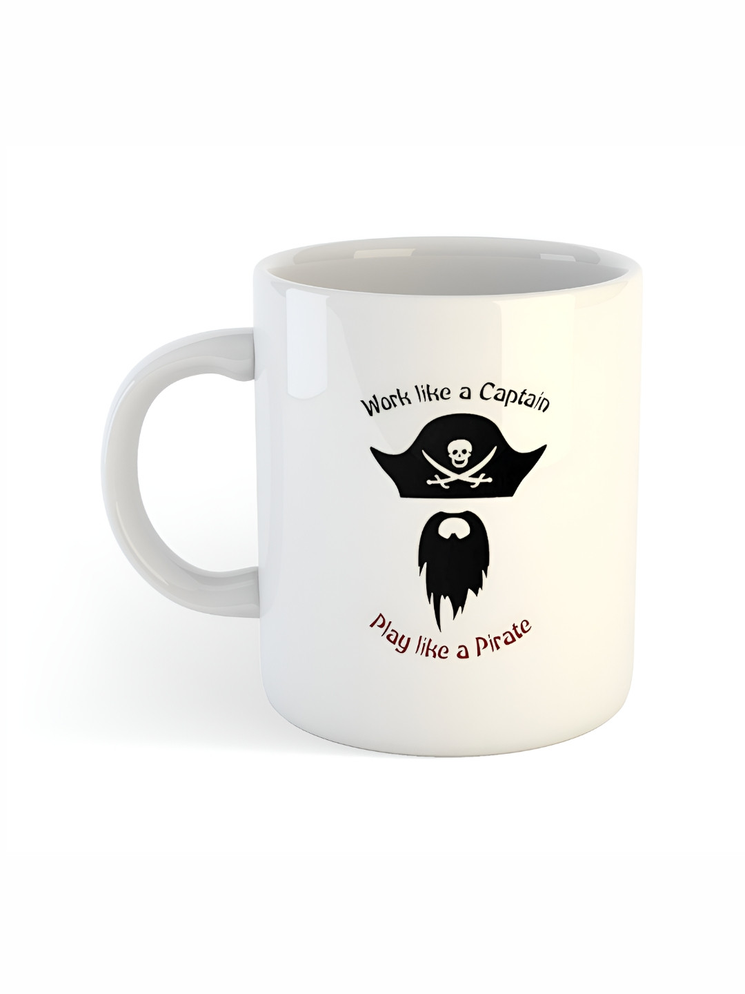 

ARTBUG White & White Printed Ceramic Glossy Core Set of Cups and Mugs