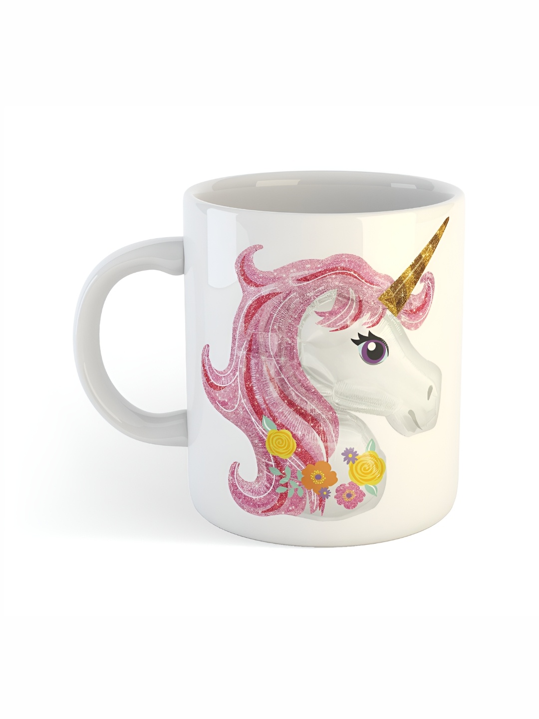 

ARTBUG White & White Printed Ceramic Glossy Core Set of Cups and Mugs