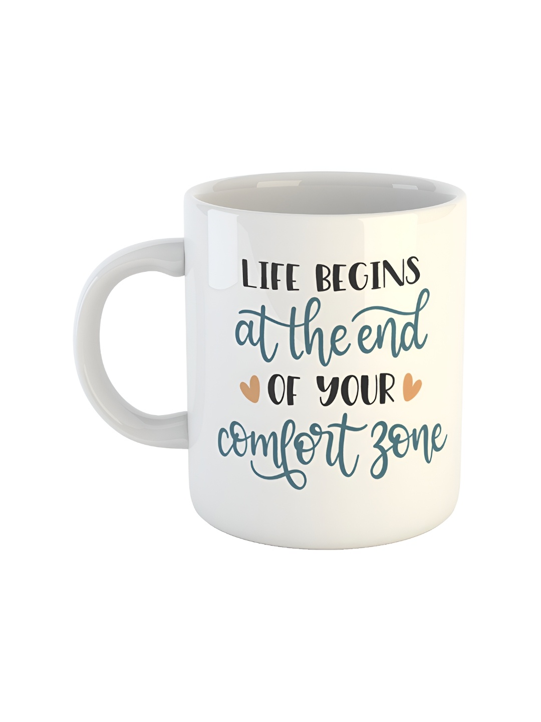 

ARTBUG White & White Printed Ceramic Glossy Core Set of Cups and Mugs