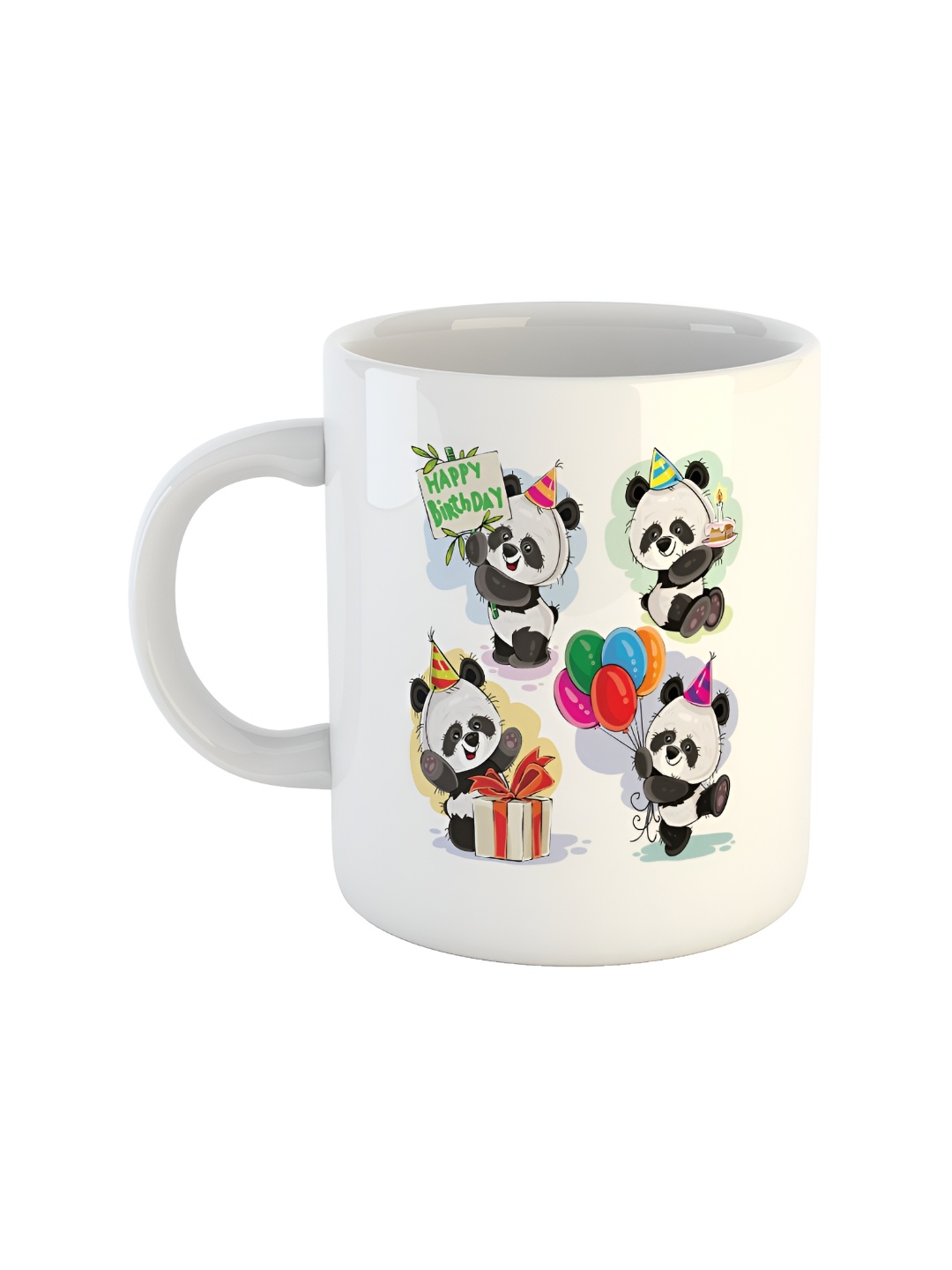

ARTBUG White & White Printed Ceramic Glossy Core Set of Cups and Mugs