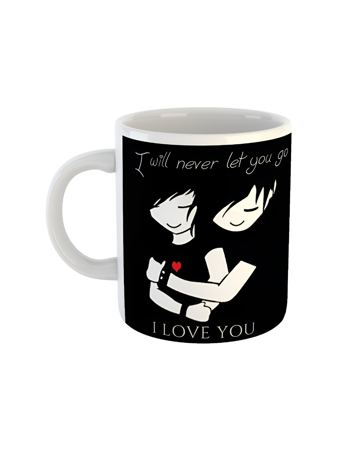 

ARTBUG White & White Printed Ceramic Glossy Core Set of Cups and Mugs