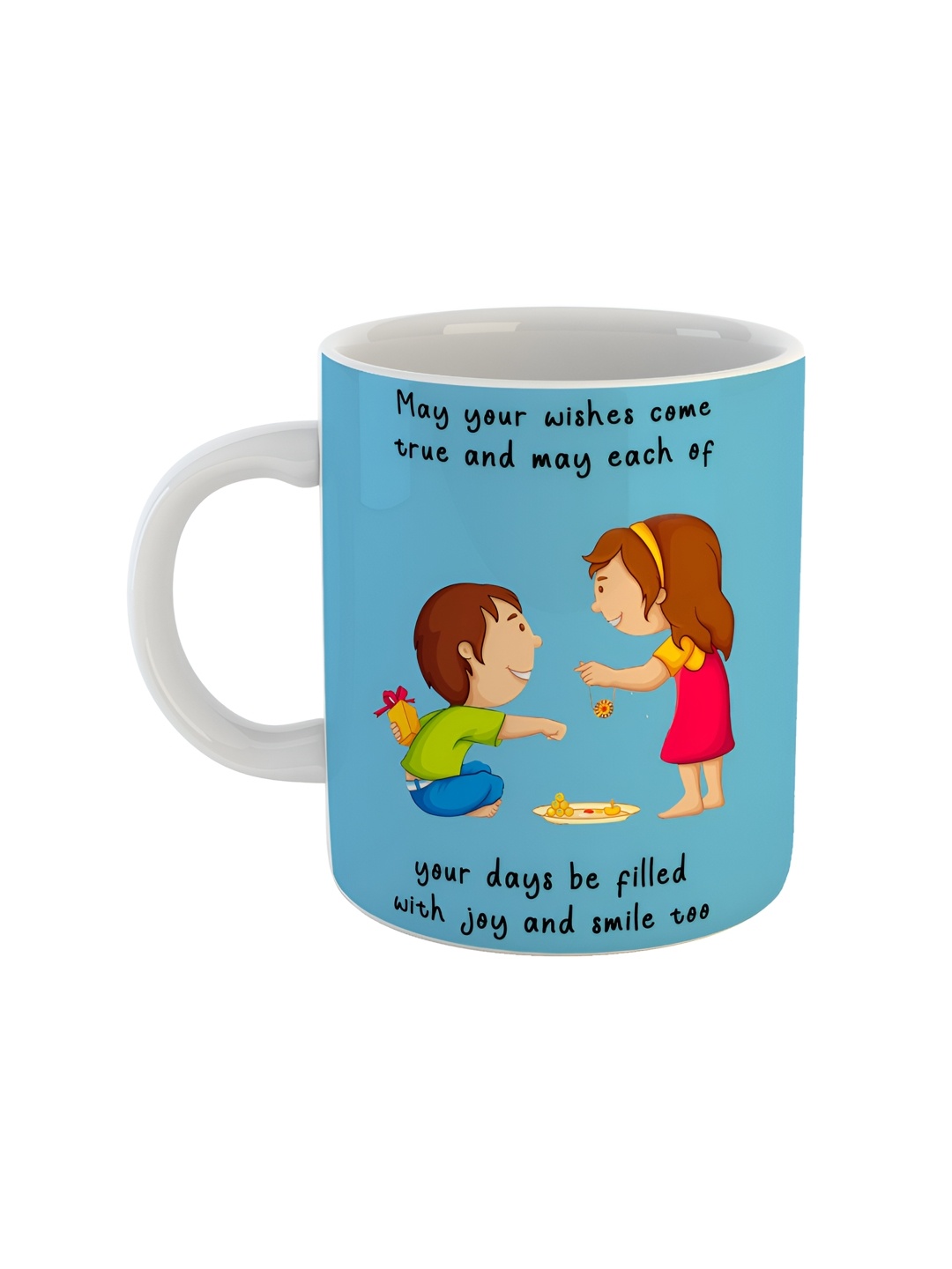 

ARTBUG White & White Printed Ceramic Glossy Core Set of Cups and Mugs