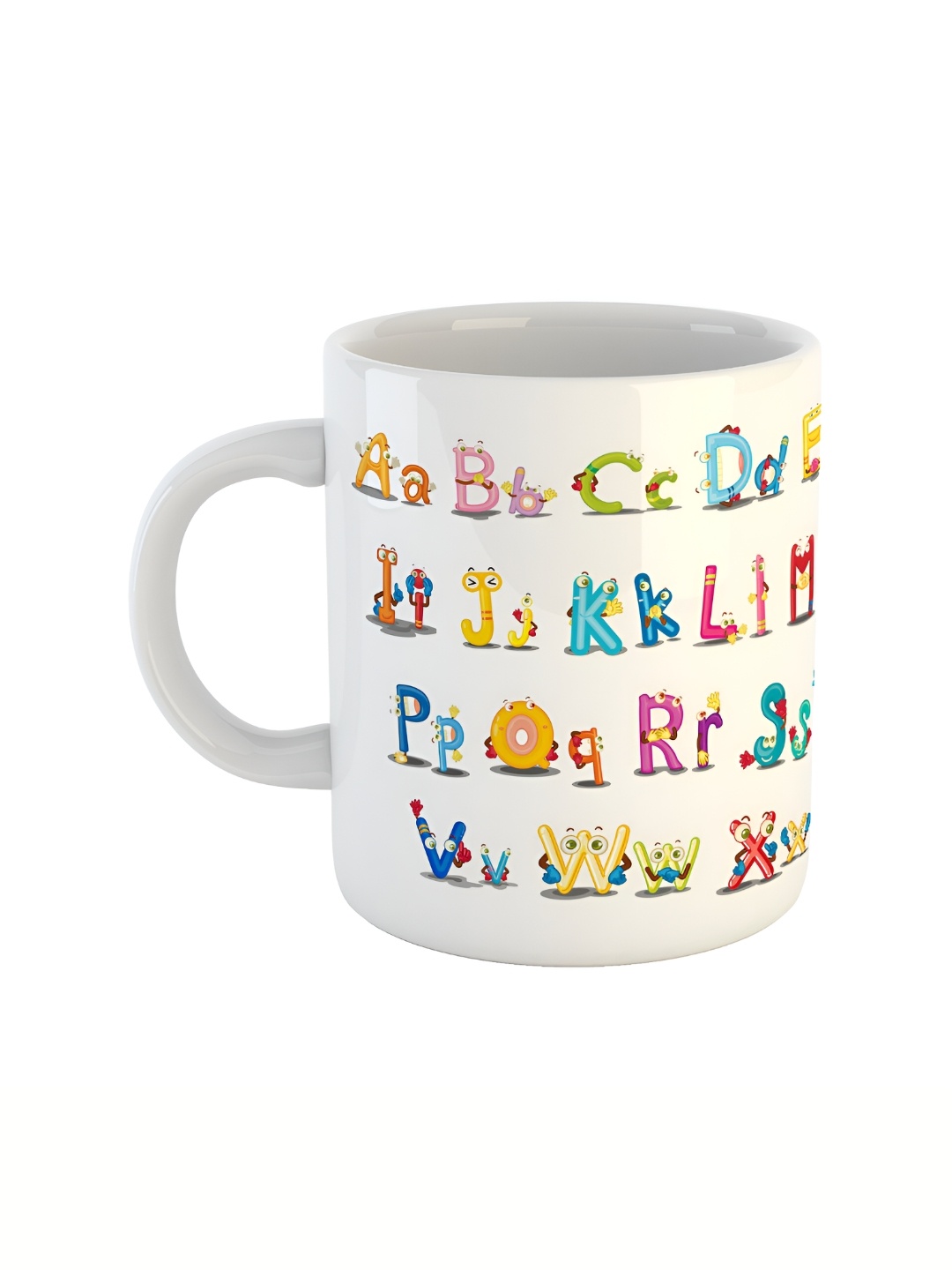 

ARTBUG White & White Printed Ceramic Glossy Core Set of Cups and Mugs