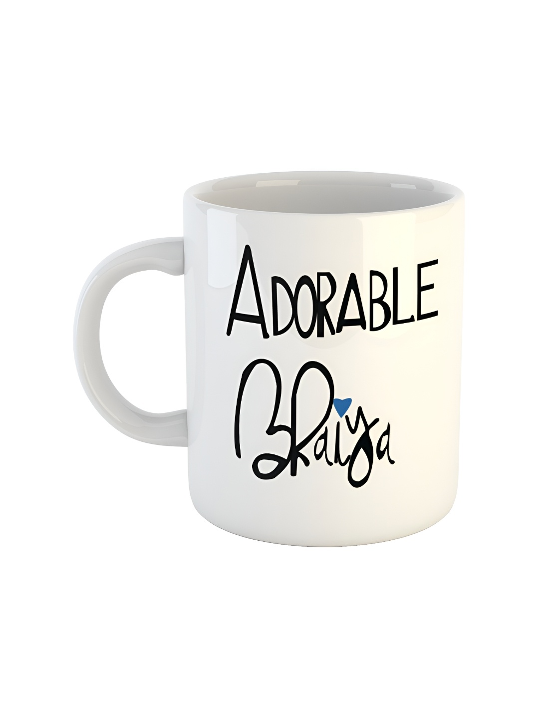 

ARTBUG White & White Printed Ceramic Glossy Core Set of Cups and Mugs