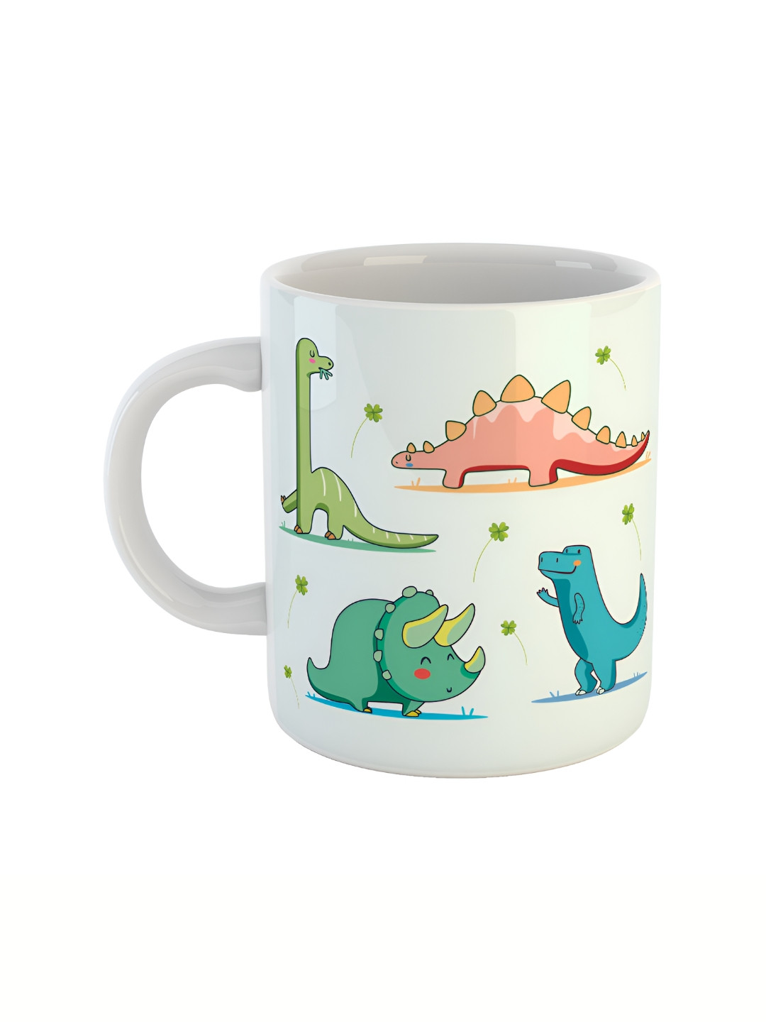 

ARTBUG White & White Printed Ceramic Glossy Core Set of Cups and Mugs