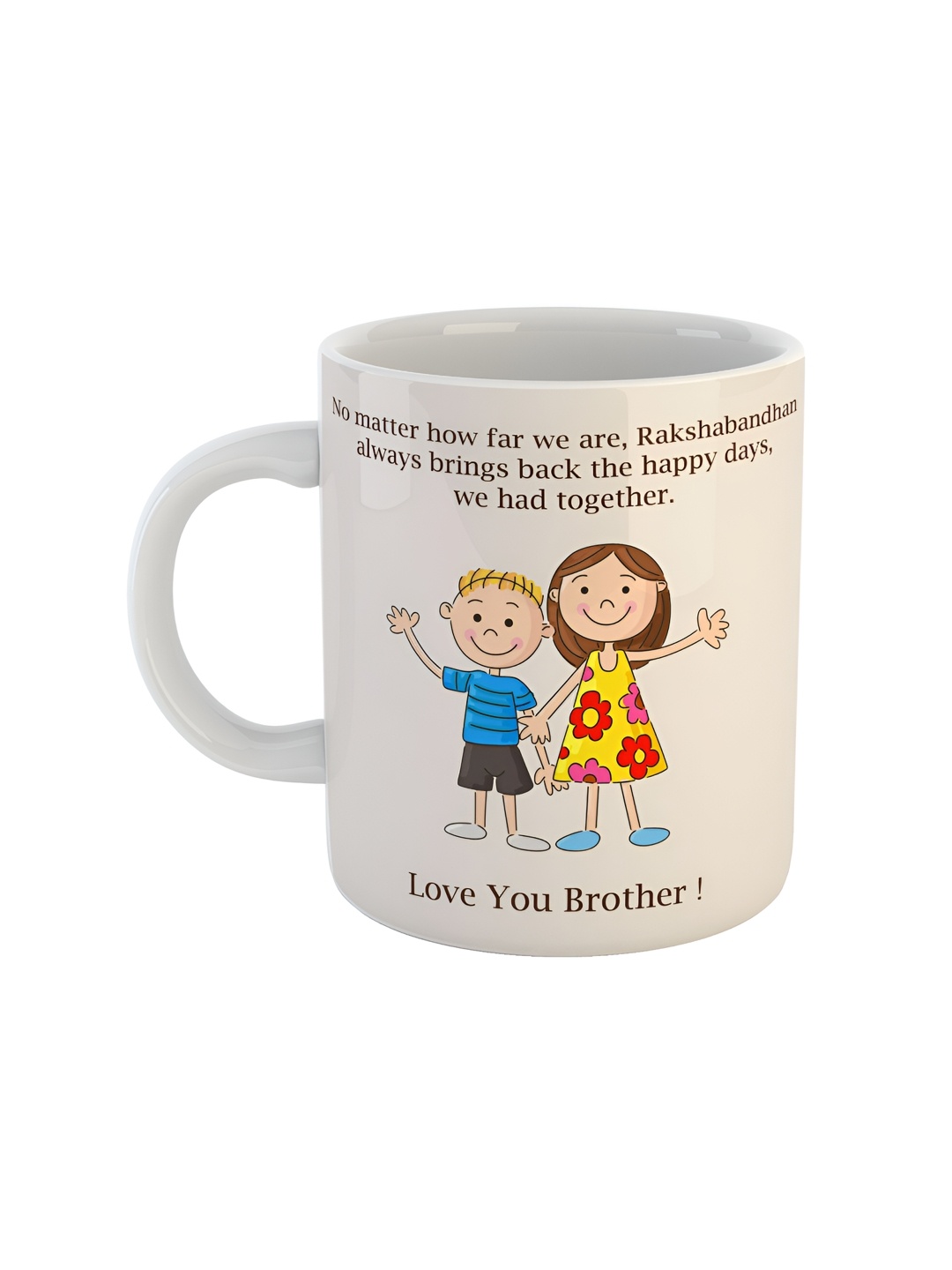 

ARTBUG White & White Printed Ceramic Glossy Core Set of Cups and Mugs