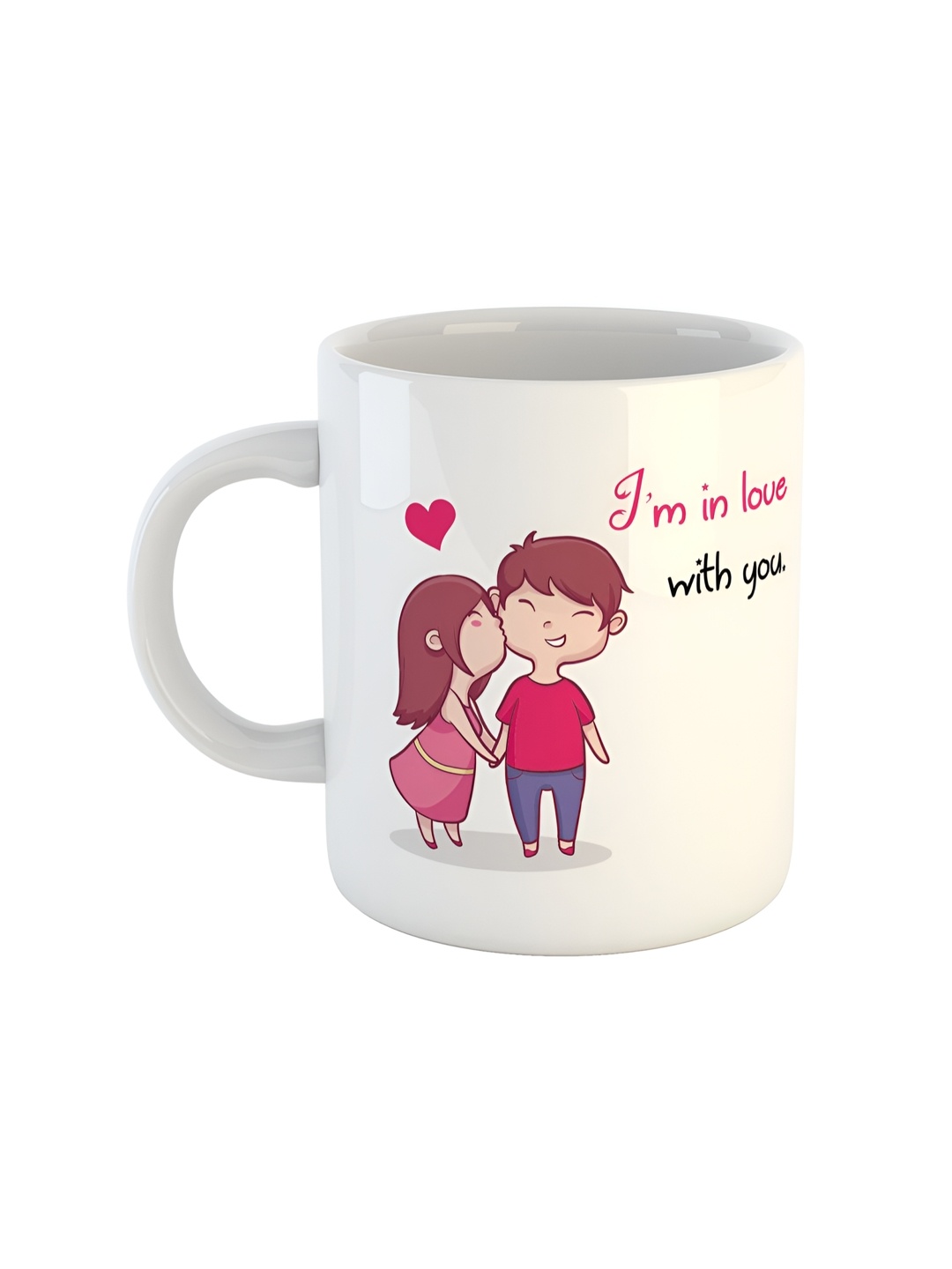 

ARTBUG White & White Printed Ceramic Glossy Core Set of Cups and Mugs