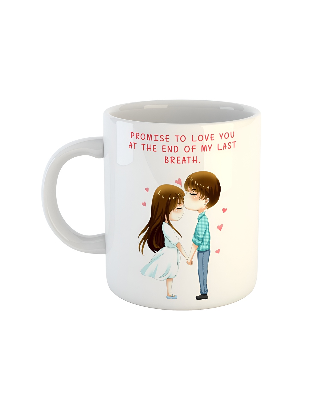 

ARTBUG White & White Printed Ceramic Glossy Core Set of Cups and Mugs