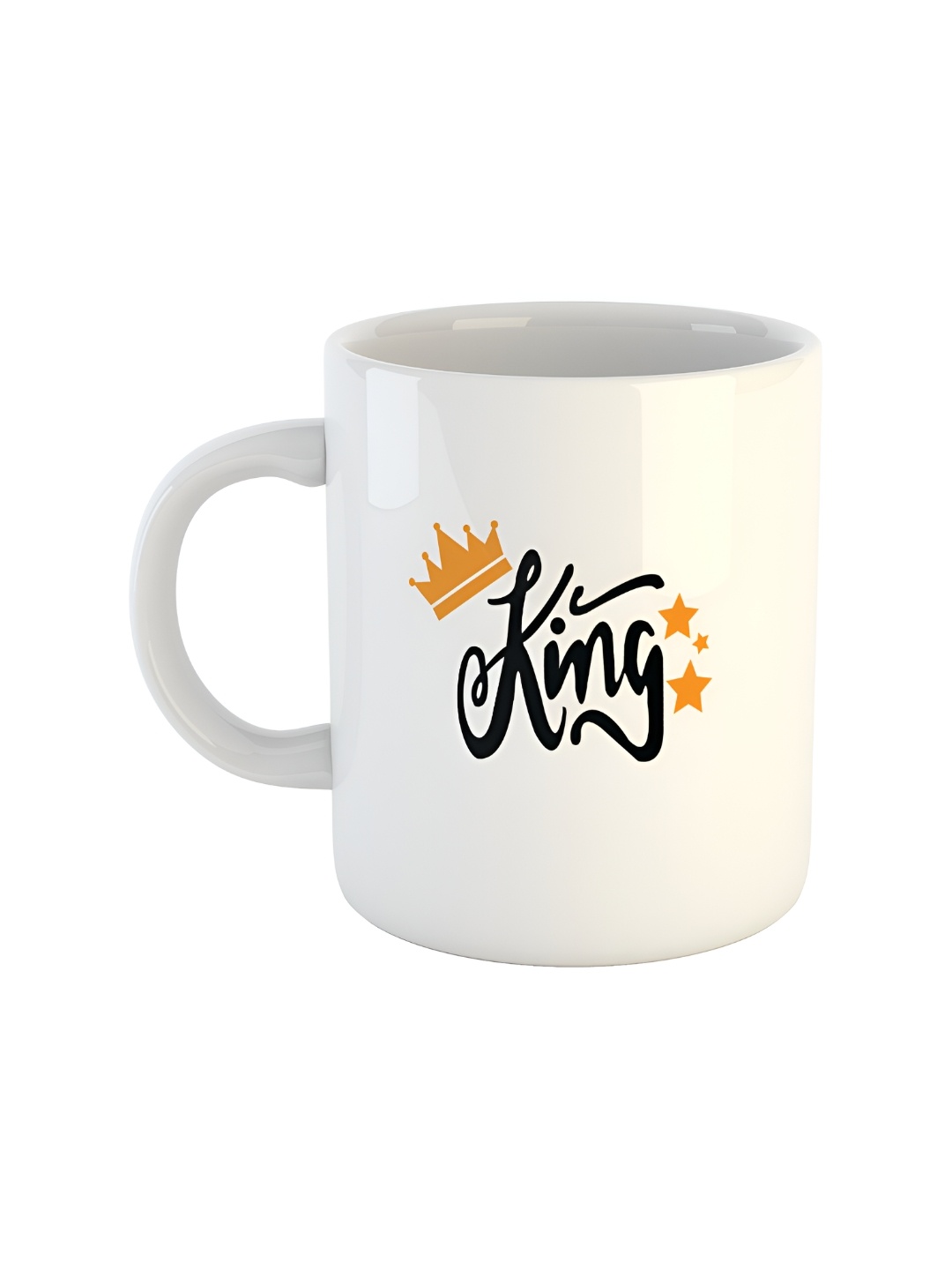 

ARTBUG White & White Printed Ceramic Glossy Core Set of Cups and Mugs