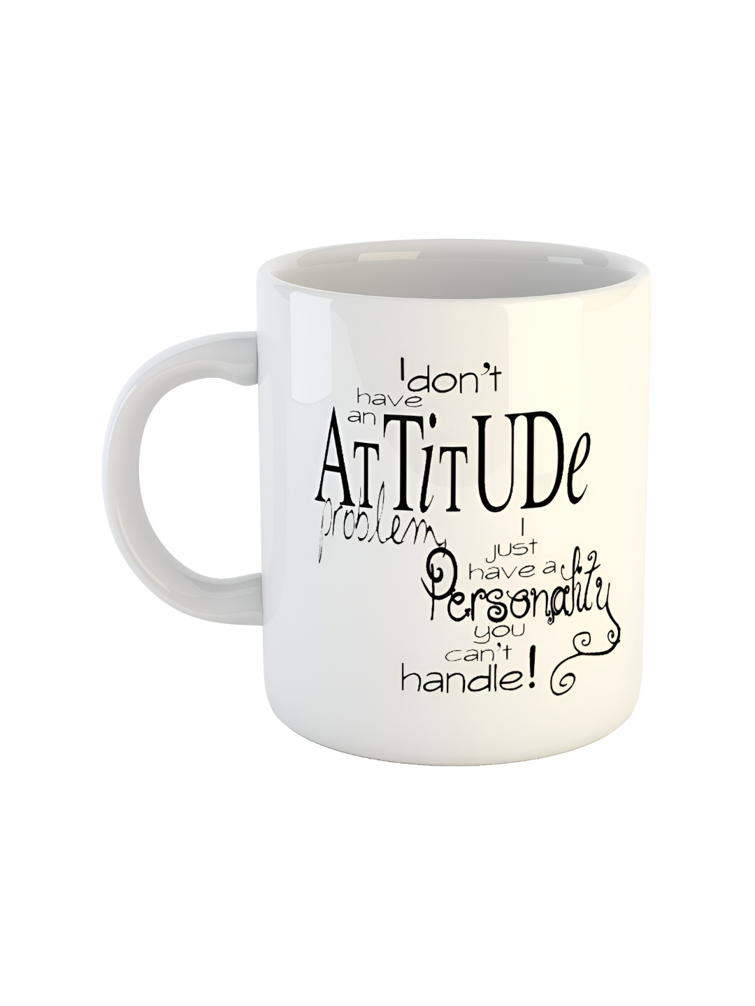 

ARTBUG White & White Printed Ceramic Glossy Core Set of Cups and Mugs