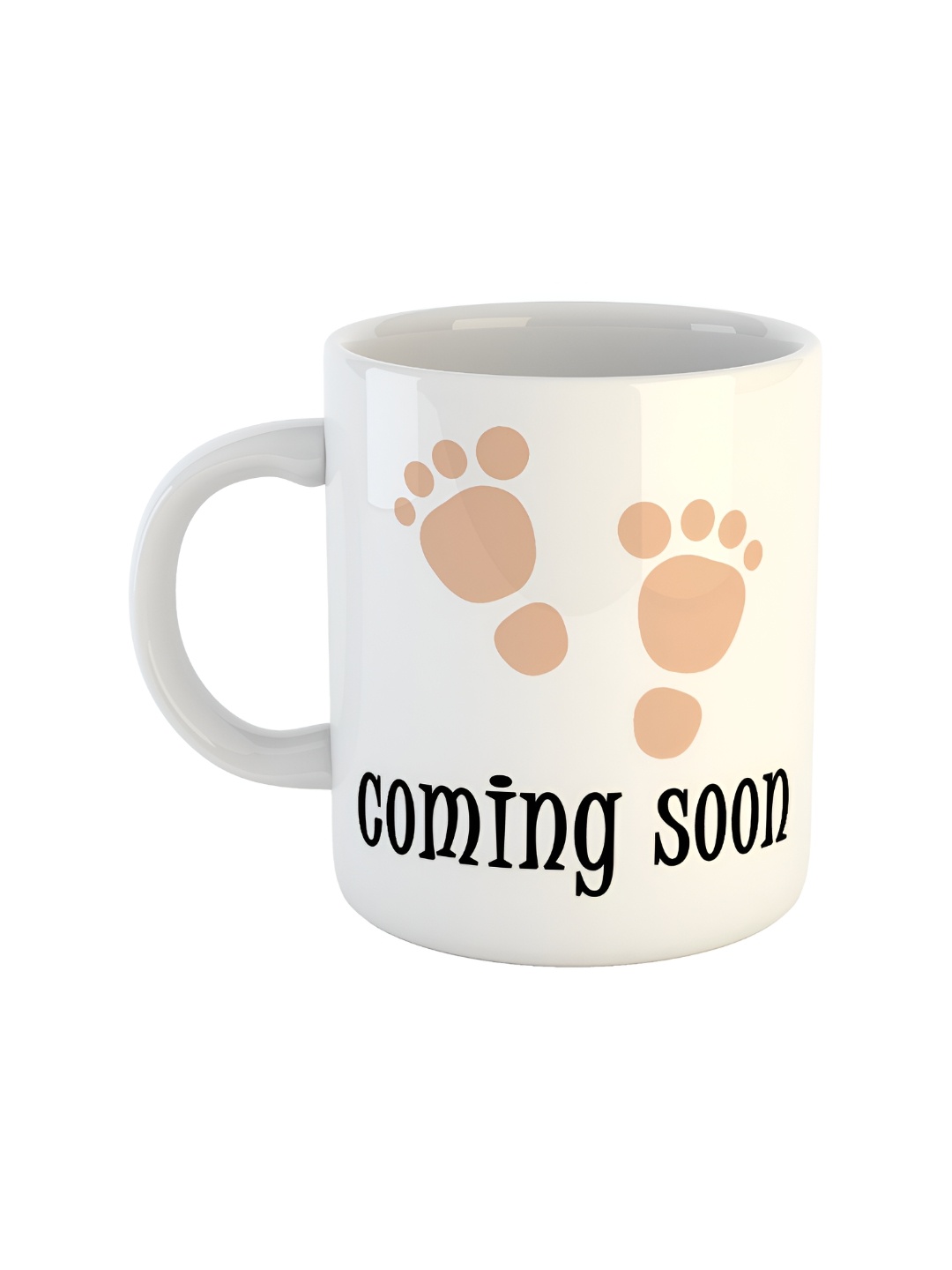 

ARTBUG White & White Printed Ceramic Glossy Core Set of Cups and Mugs